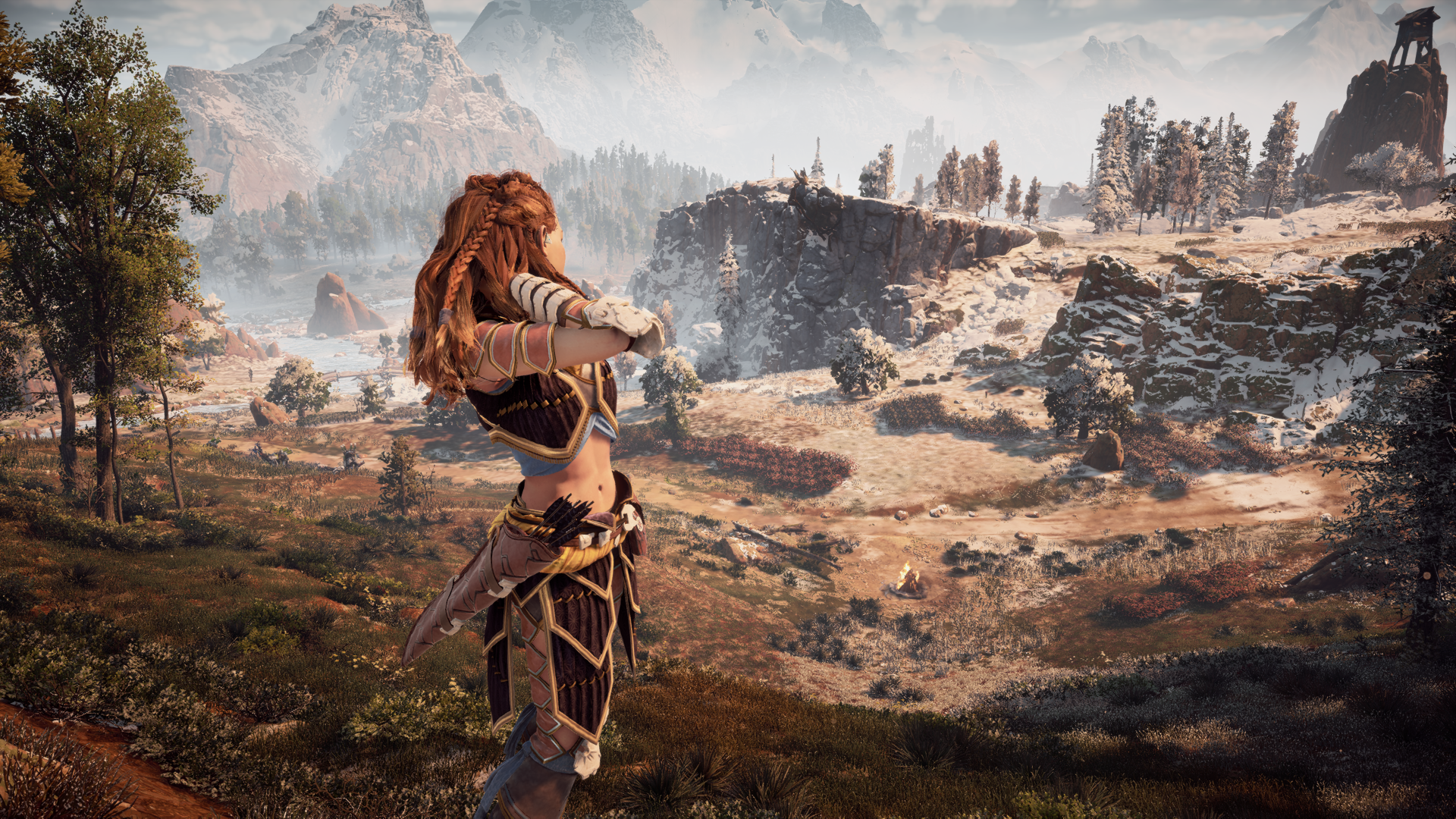 Video Game Landscape, horizon zero dawn, Aloy (Horizon: Zero Dawn), Horizon: Zero Dawn HD Wallpaper