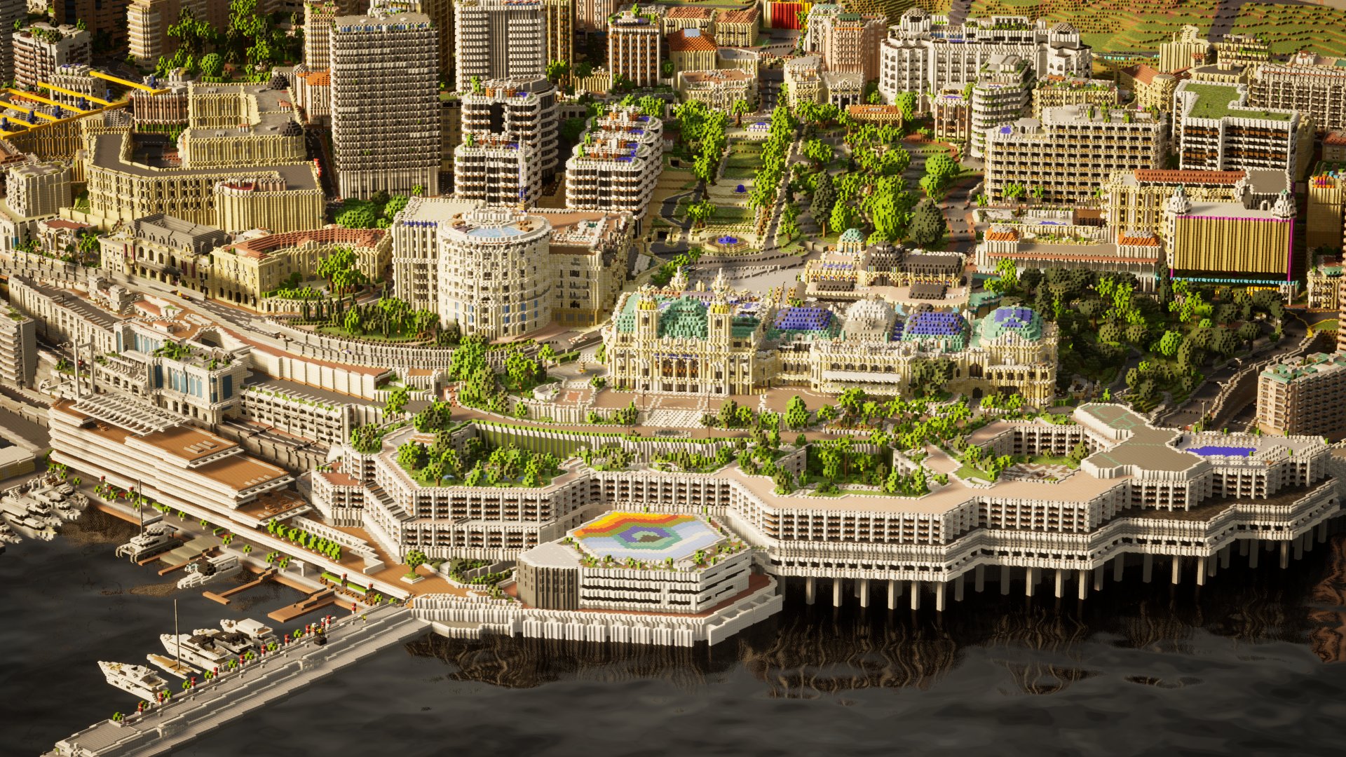 Minecraft City of Monaco HD Wallpaper