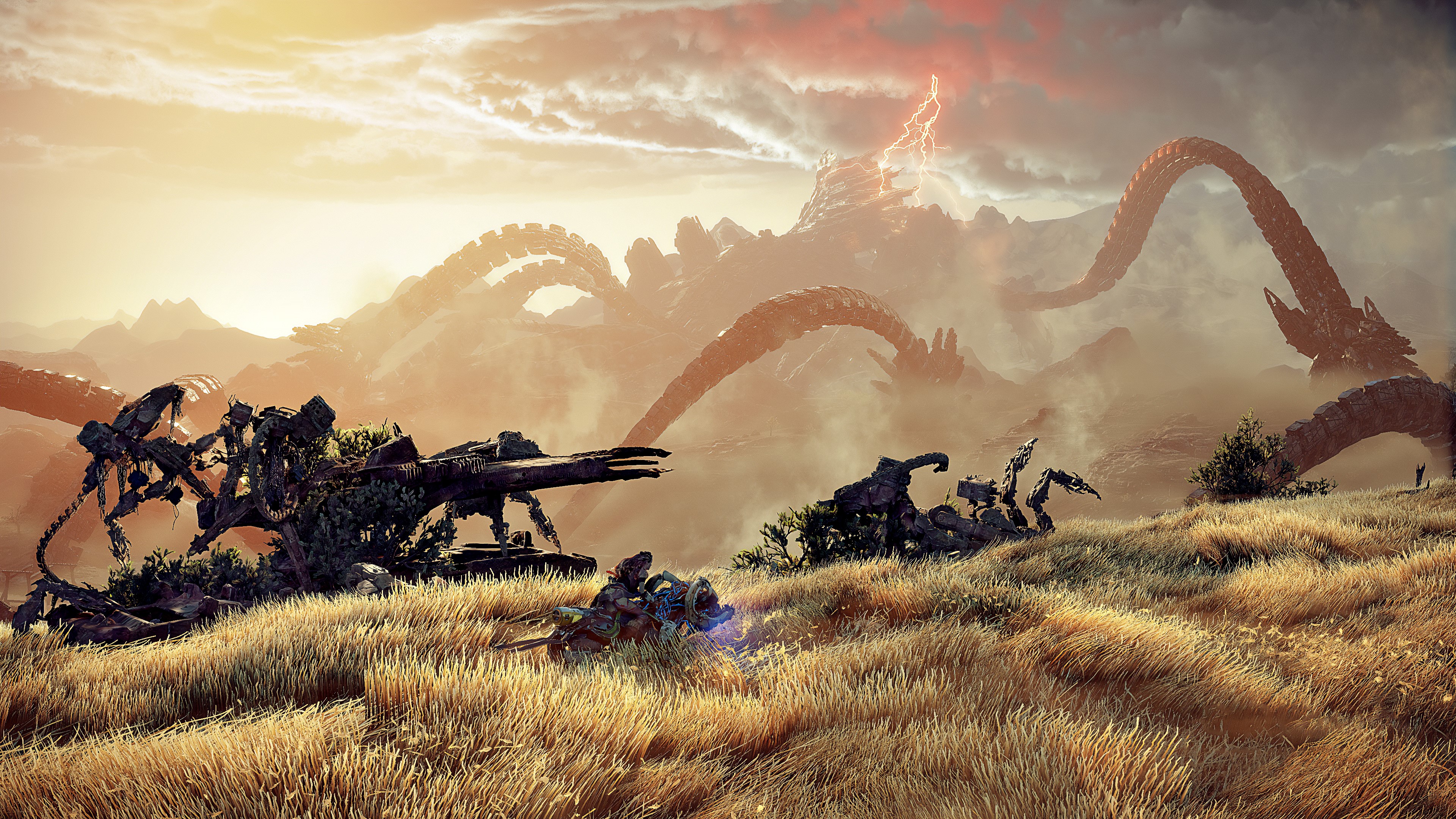 4K, robot, guerrilla games, video game art, Horizon II: Forbidden West, horizon forbidden west, 4K, Aloy (Horizon: Zero Dawn) HD Wallpaper