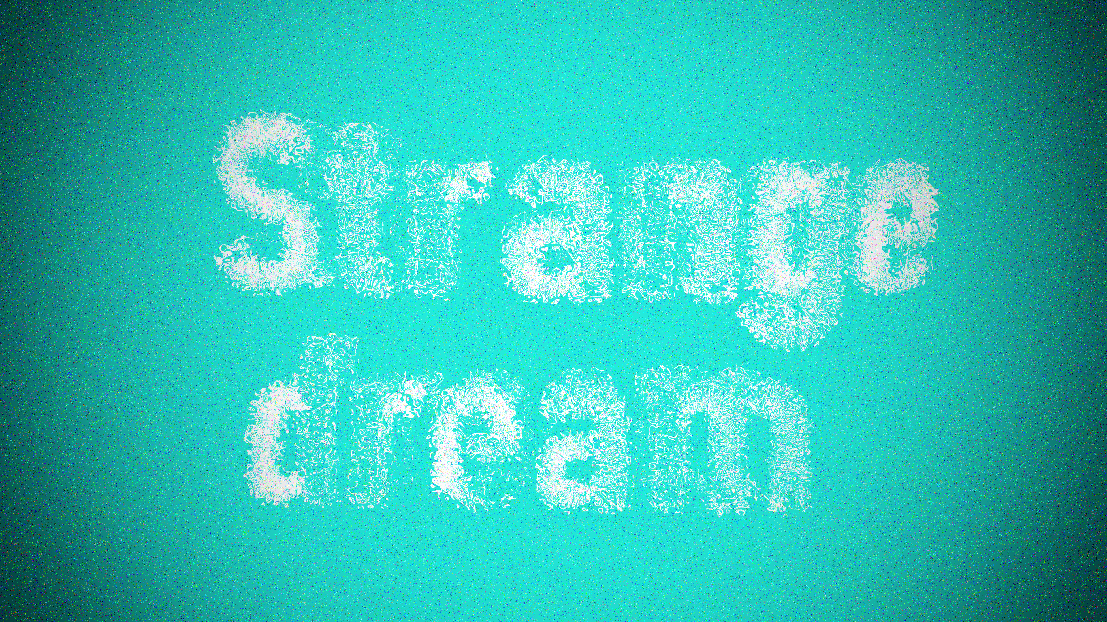 4K, noise, cyan background, vintage, text, cyan, blurred, abstract HD Wallpaper