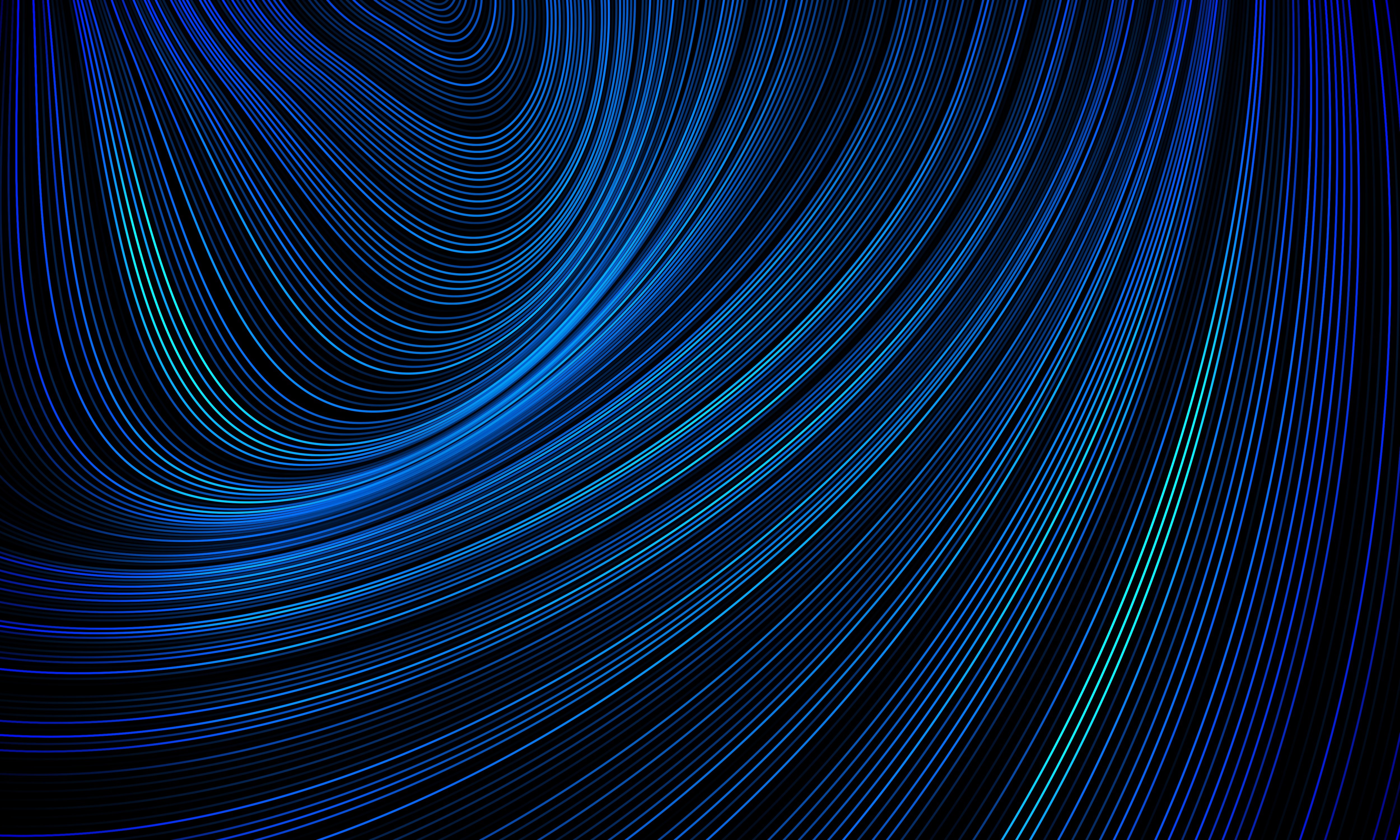 4K, texture, dynamic, digital art, warp, lines, striped, artwork, pattern, waves, dark, lights, 3D, digital, blue, vector, abstract HD Wallpaper