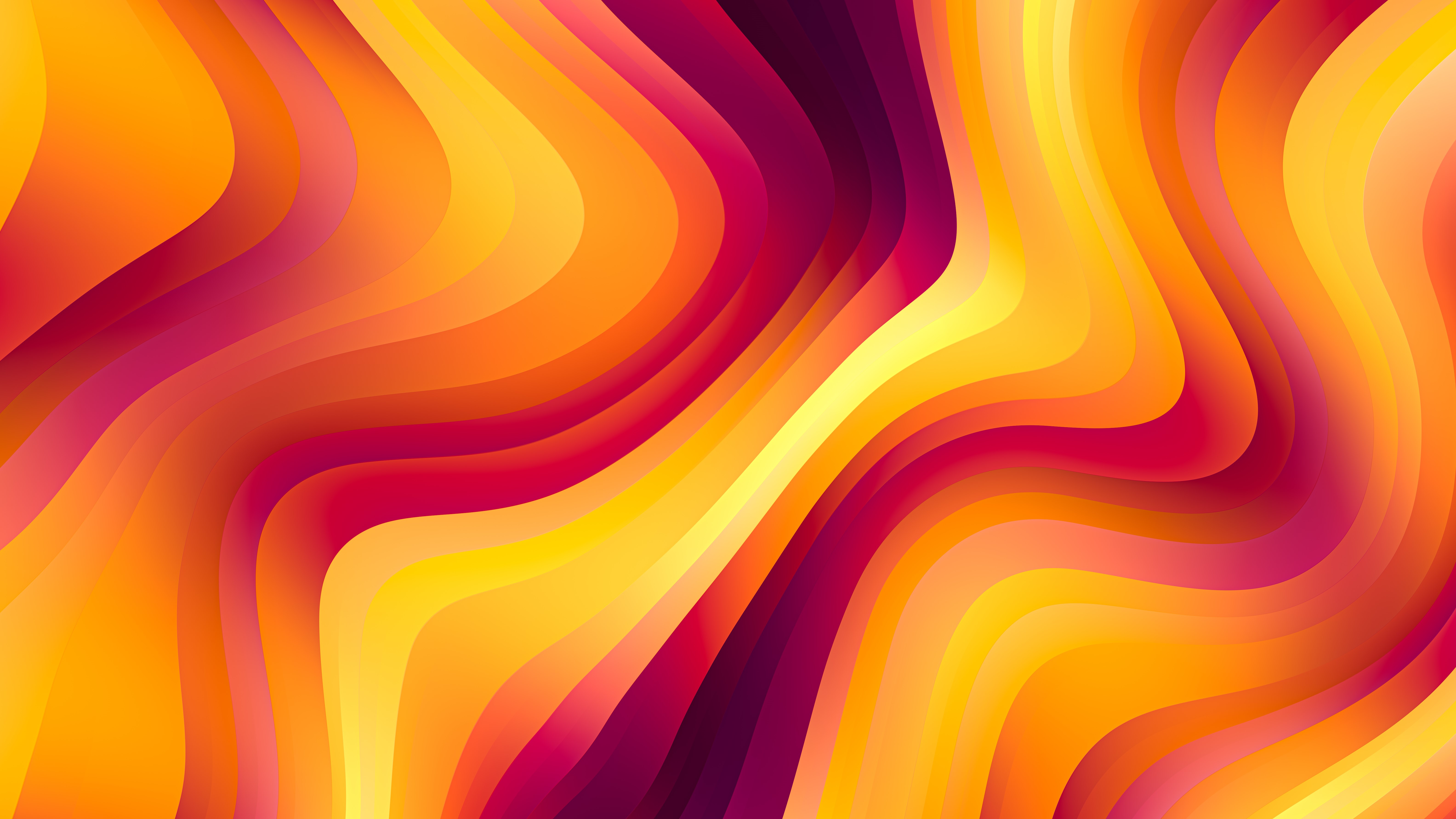 4K, digital art, minimalism, digital, orange HD Wallpaper