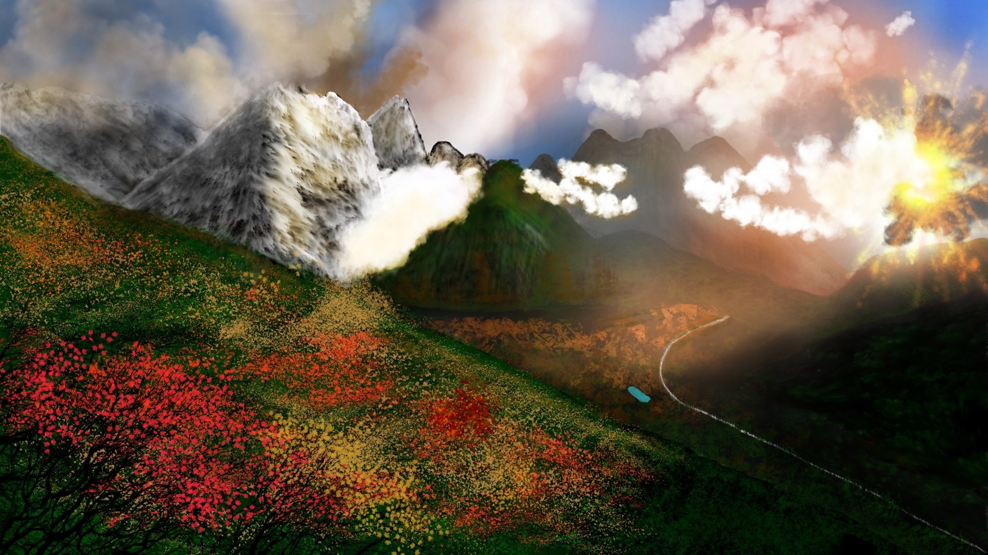 nature, digital painting, landscape HD Wallpaper