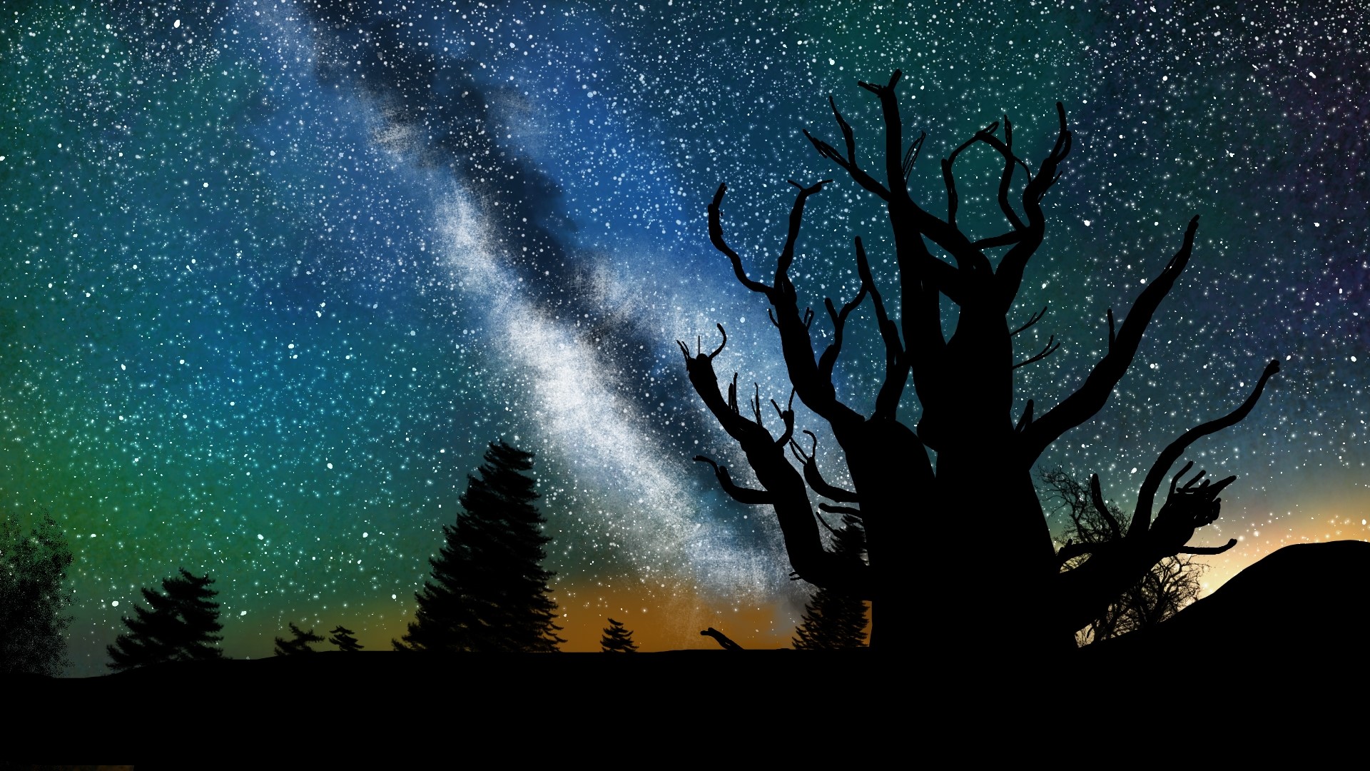 landscape, digital painting, digital art, nature HD Wallpaper