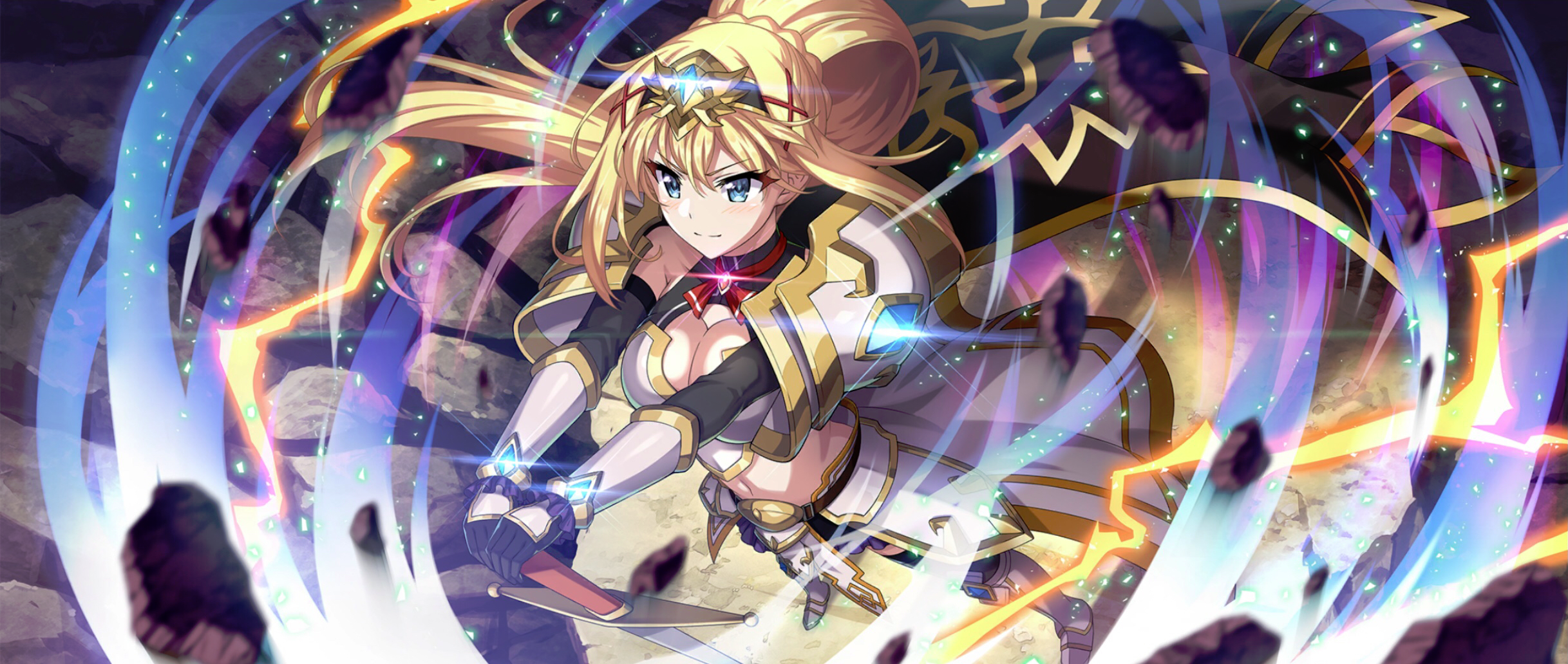 anime girls, armor, Kono Subarashii Sekai ni Shukufuku wo!, blonde, Darkness (KonoSuba), blue eyes HD Wallpaper