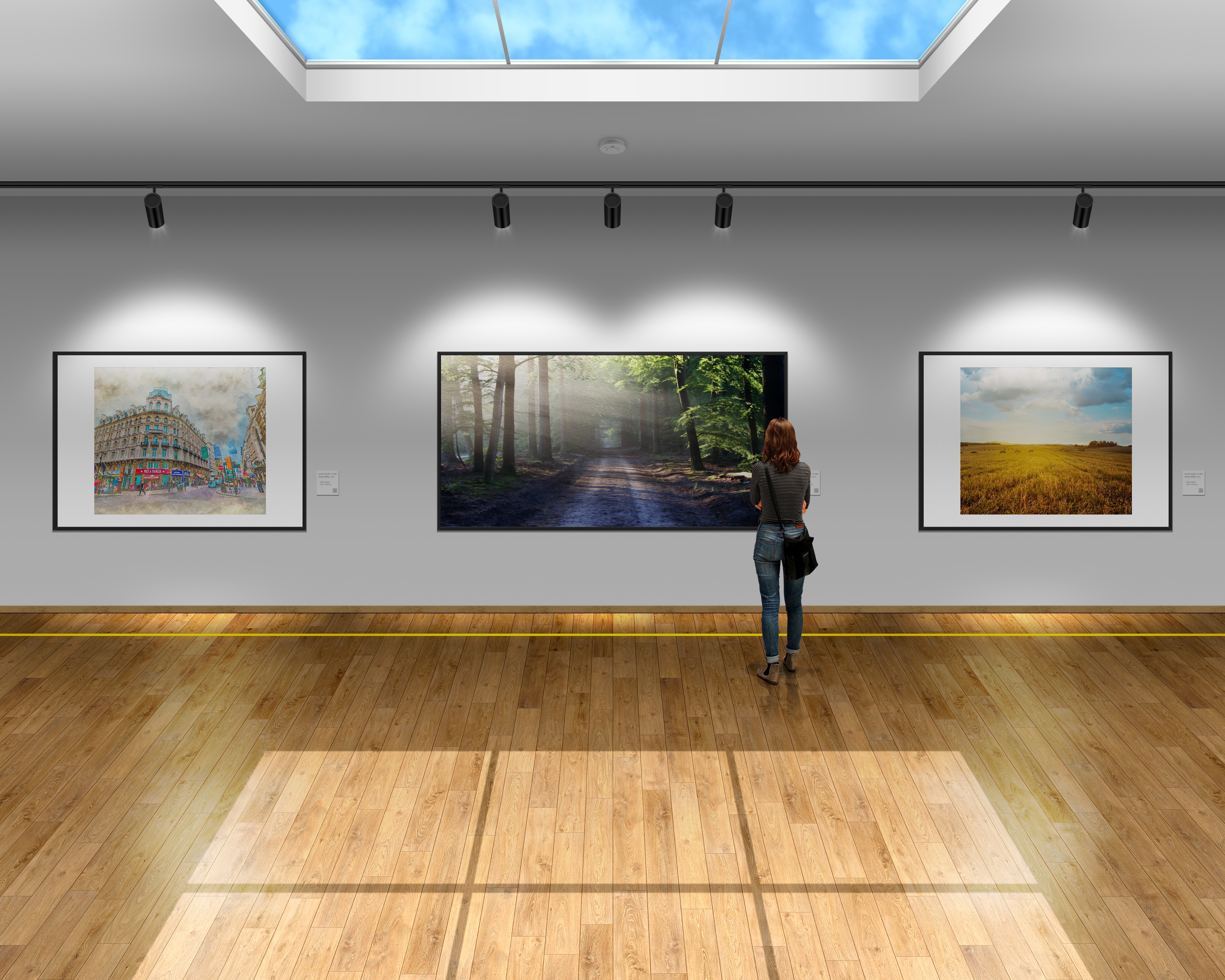 4K, sky, picture frames, art gallery HD Wallpaper