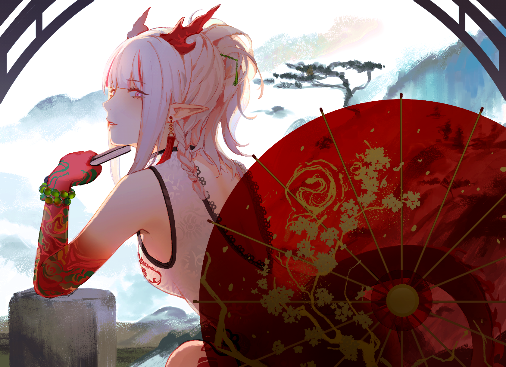 Arknights, anime girls, dragon girl, anime, Pinlin, Nian(Arknights) HD Wallpaper