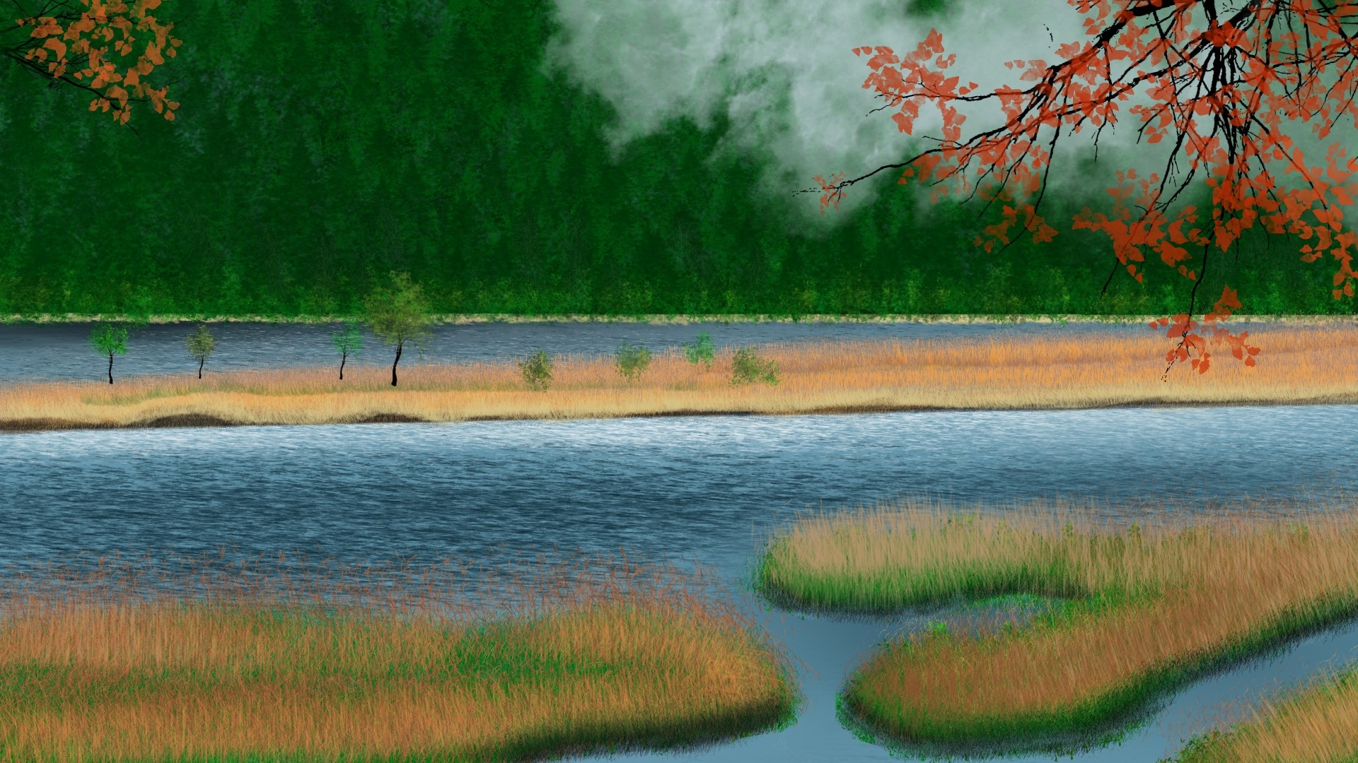 nature, digital painting, digital art, landscape HD Wallpaper
