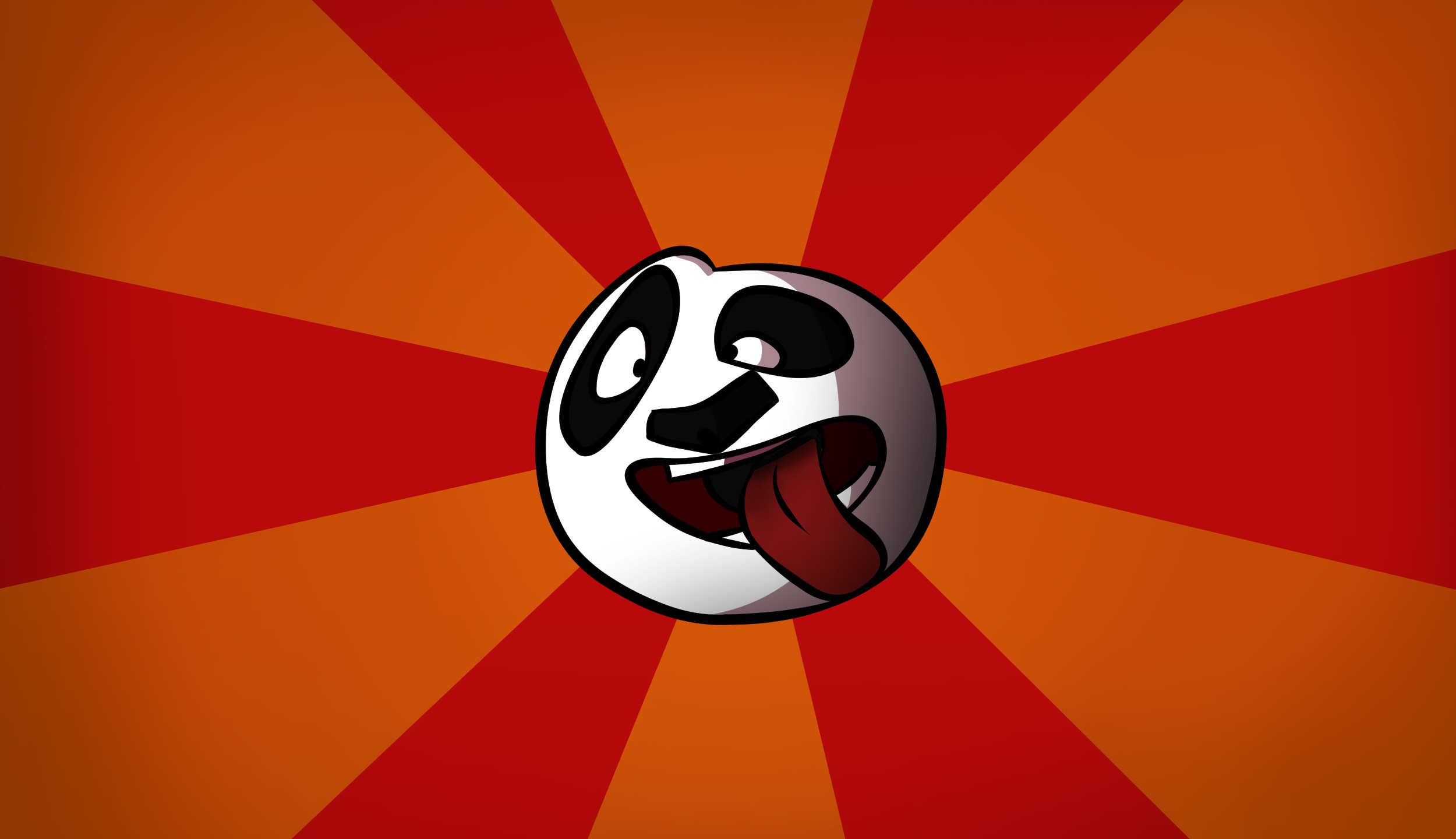 orange background, red, Kung Fu Panda, tongues, digital art HD Wallpaper