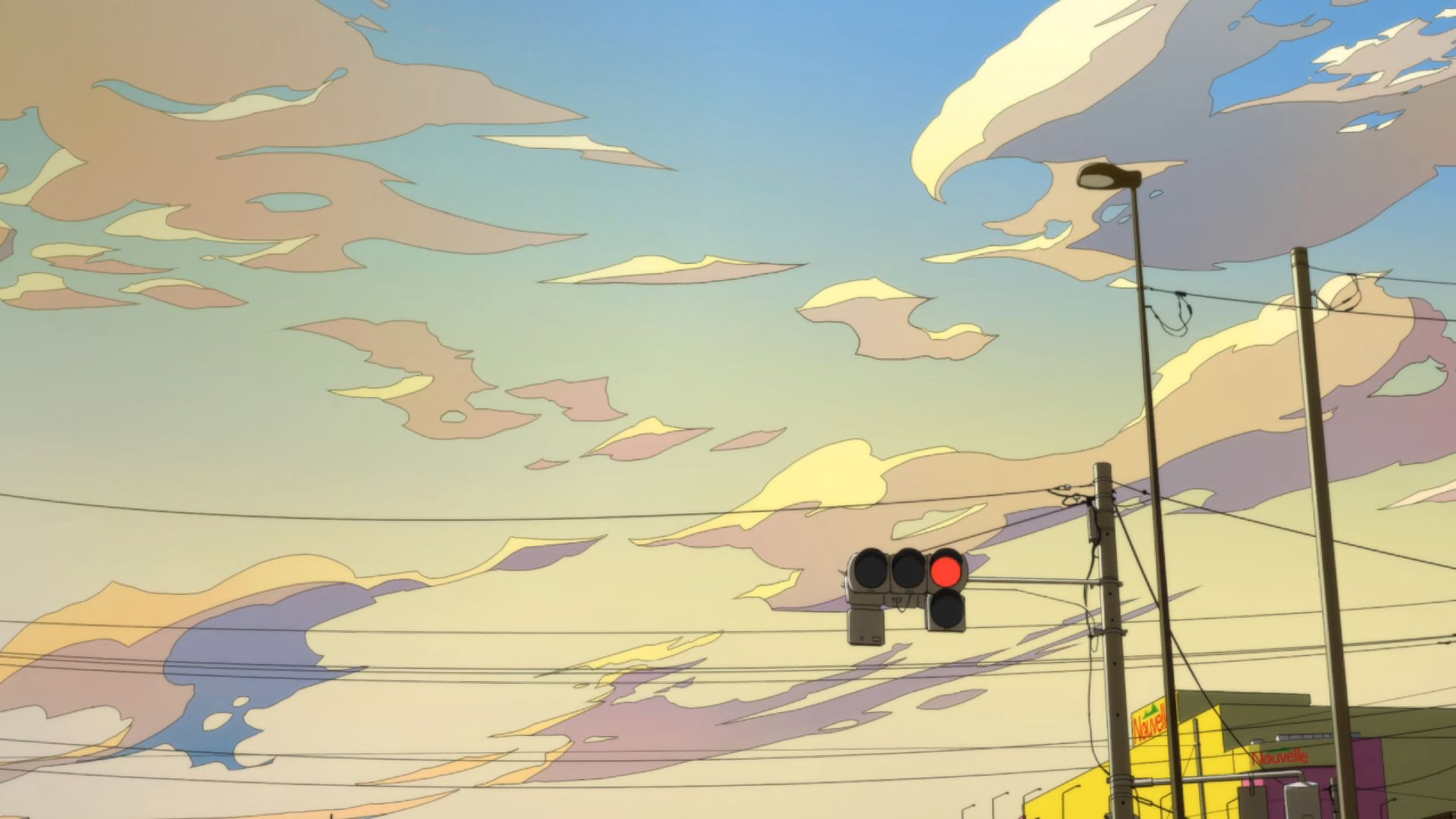 4K, landscape, Words Bubble Up Like Soda Pop, wires, clouds, sky HD Wallpaper