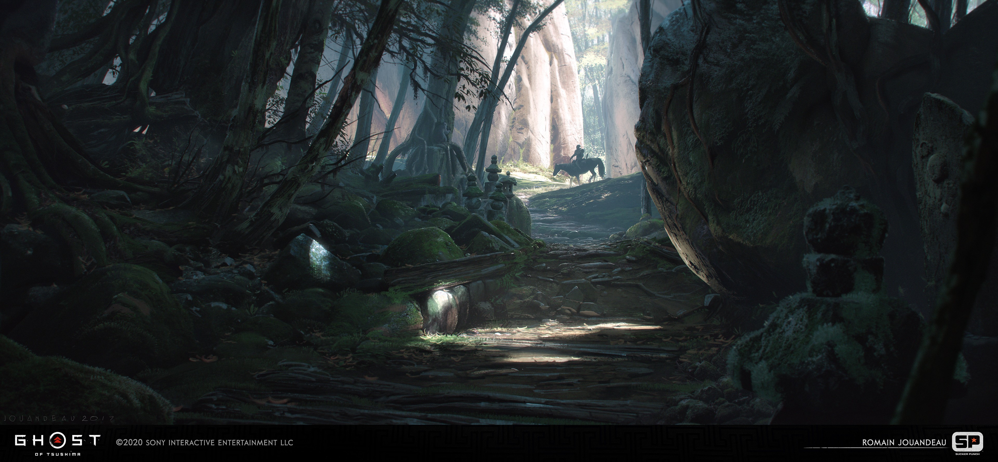 4K, ArtStation, trees, artwork, Romain Jouandeau, forest, fantasy art HD Wallpaper