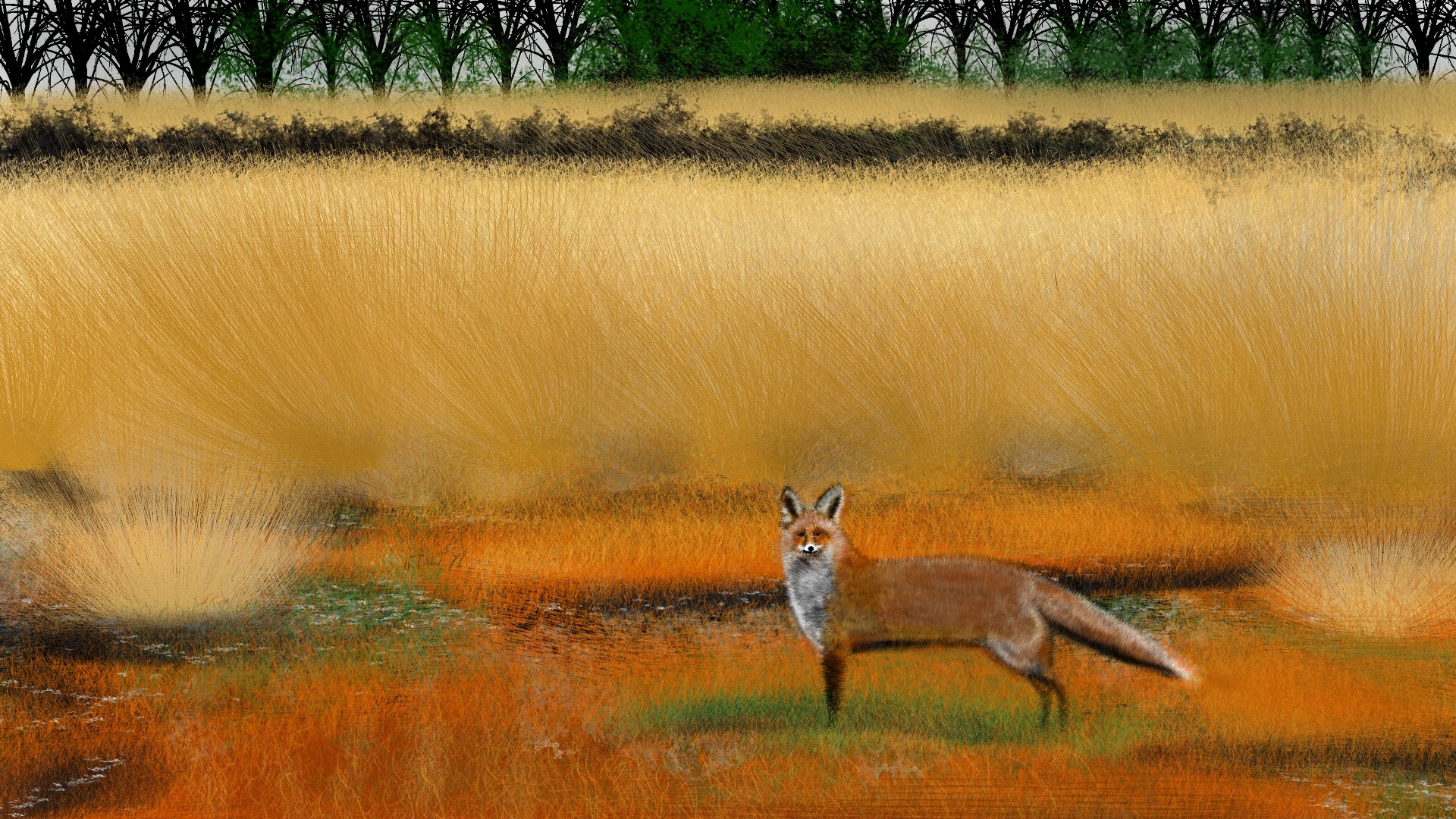 digital painting, landscape, nature HD Wallpaper