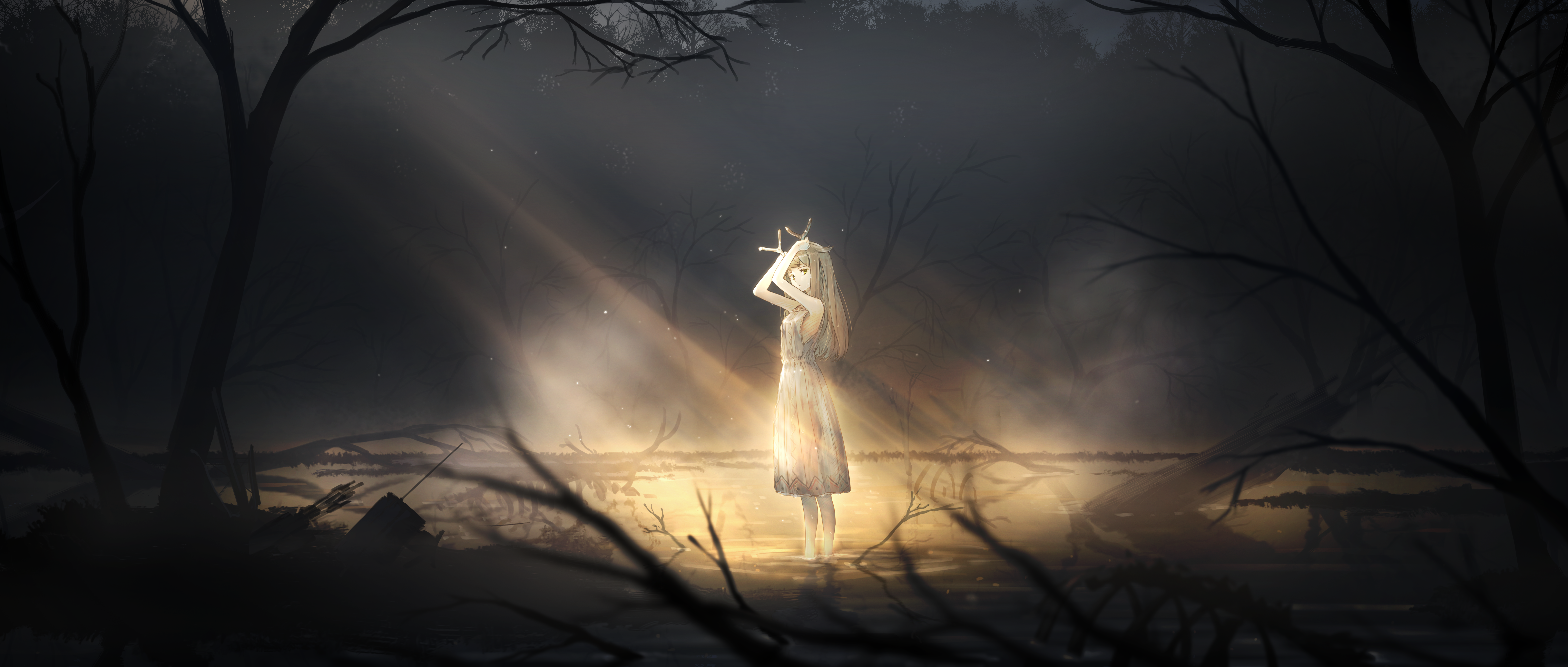 4K, Arknights, Firewatch(Arknights), dress, anime girls, Widea7, anime HD Wallpaper