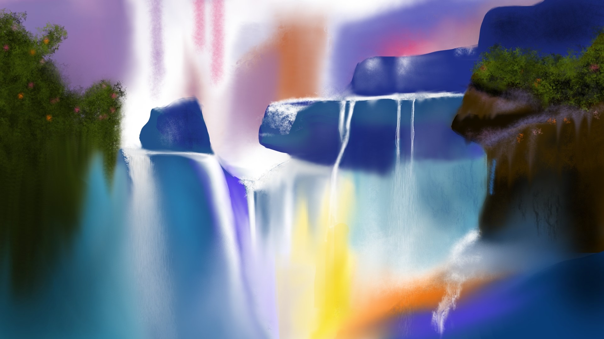 digital painting, landscape, nature HD Wallpaper