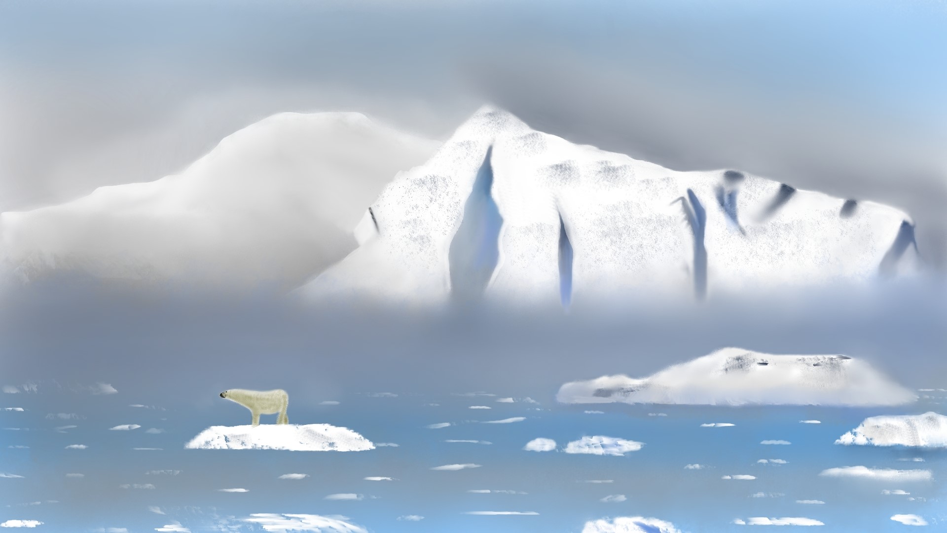 landscape, nature, digital painting HD Wallpaper