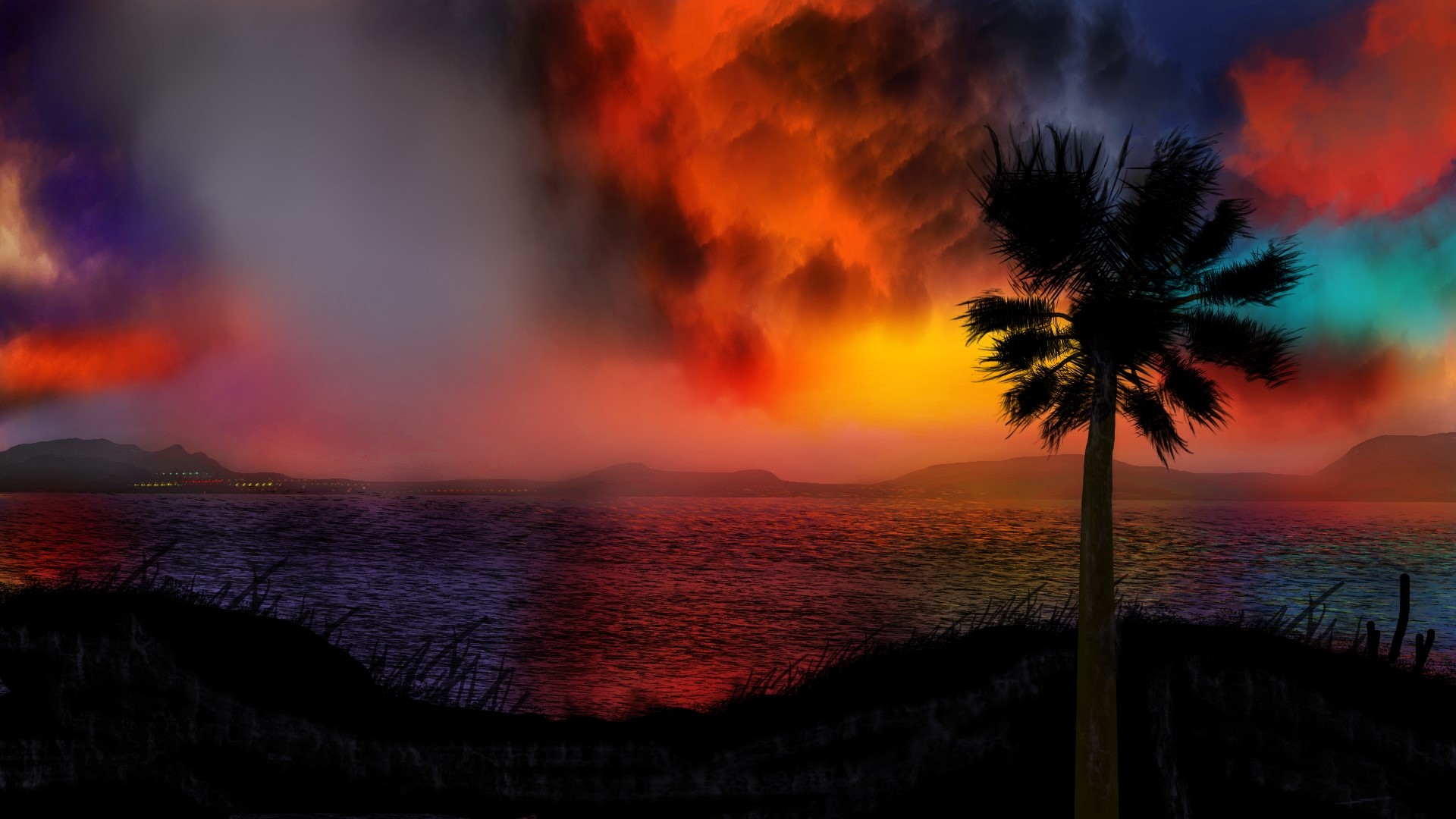 landscape, nature, digital painting HD Wallpaper