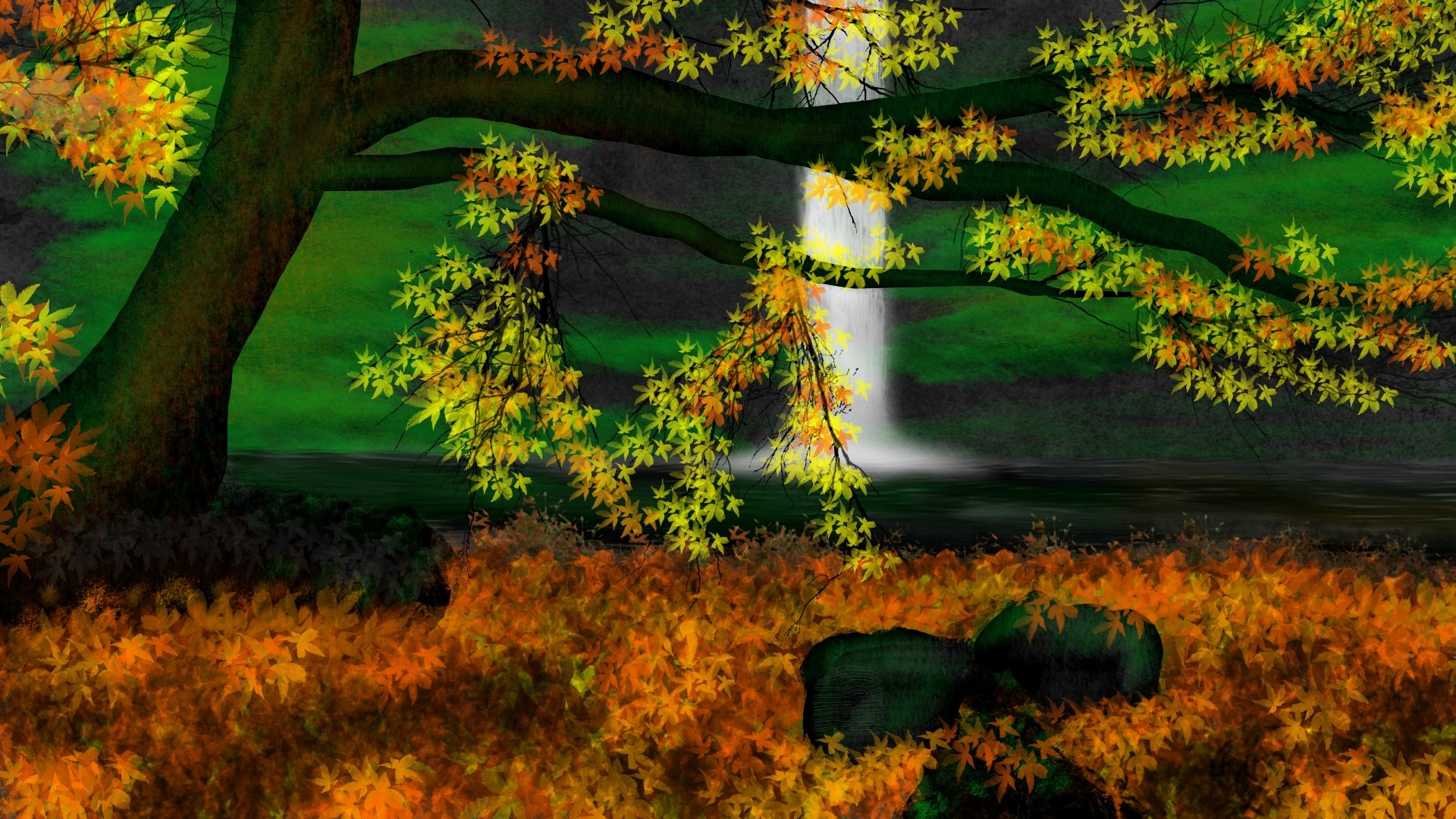 digital painting, nature, landscape HD Wallpaper