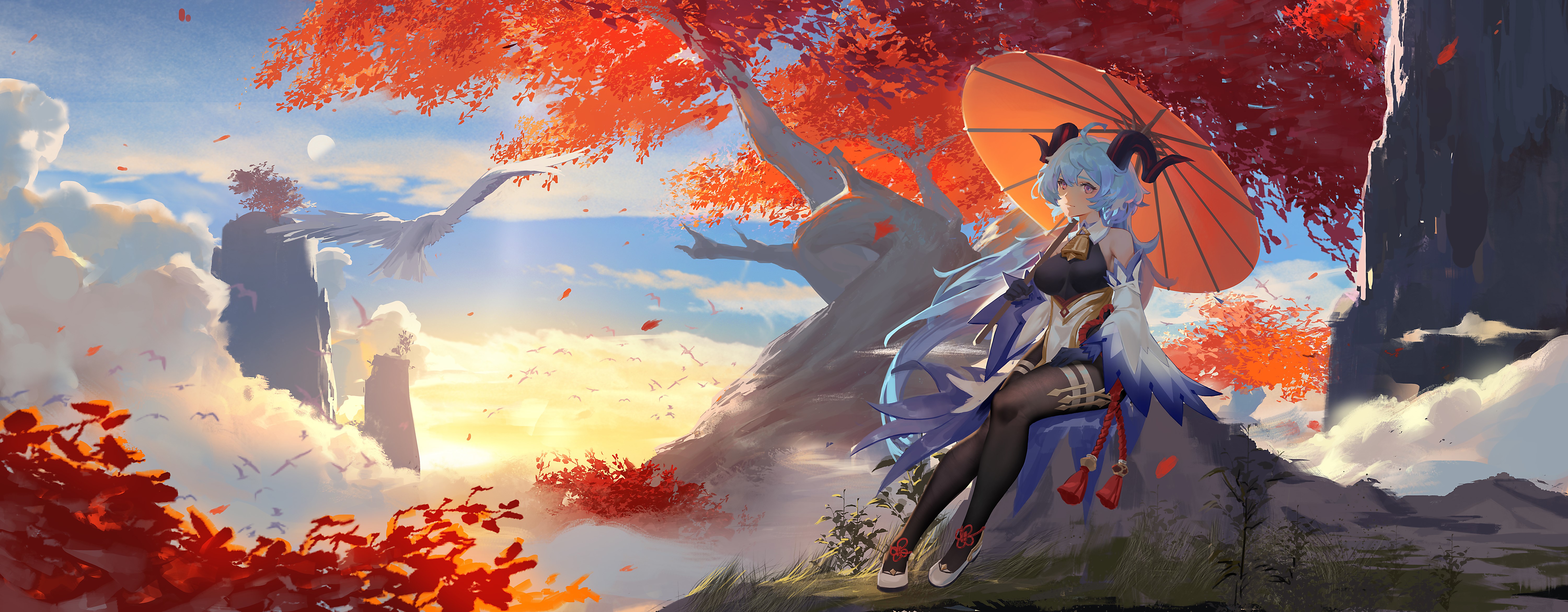 4K, Ribao, artwork, anime, Genshin Impact, anime girls, Ri bao, Ganyu (Genshin Impact) HD Wallpaper
