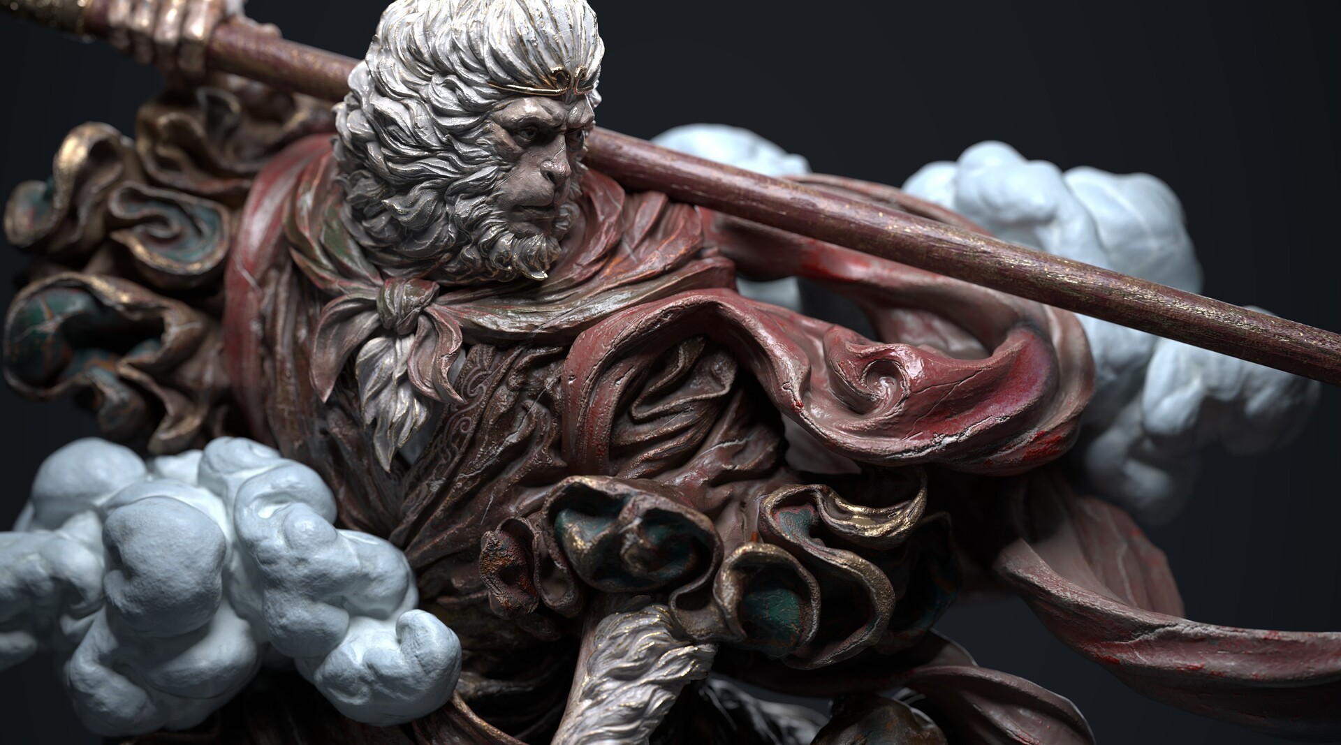 fantasy art, Cheng Xing, ArtStation, digital art, statue, artwork HD Wallpaper