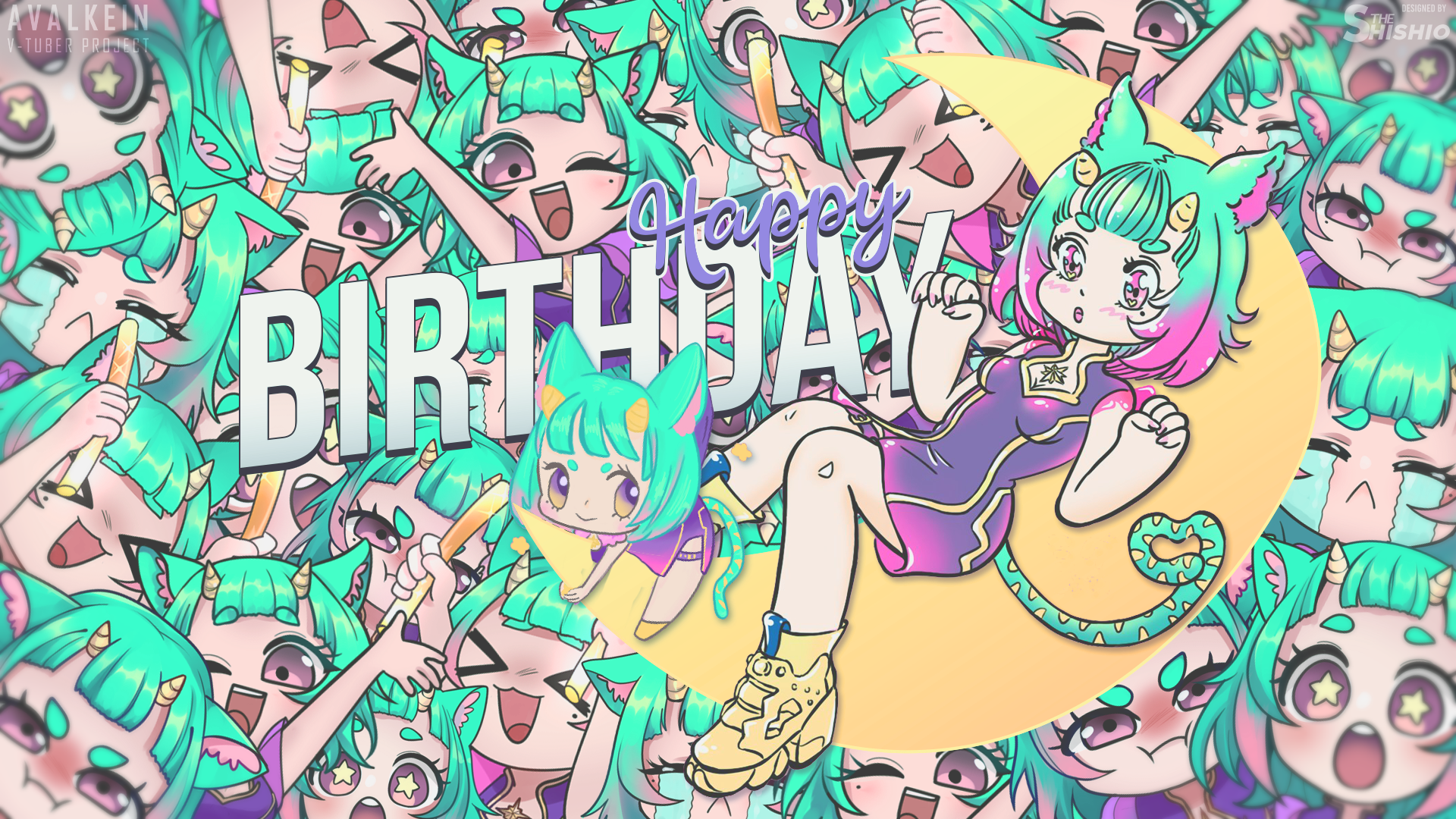 cyan, cyan hair, anime girls, Zefie Hoshiko, collage, blue hair, cat girl, chibi HD Wallpaper
