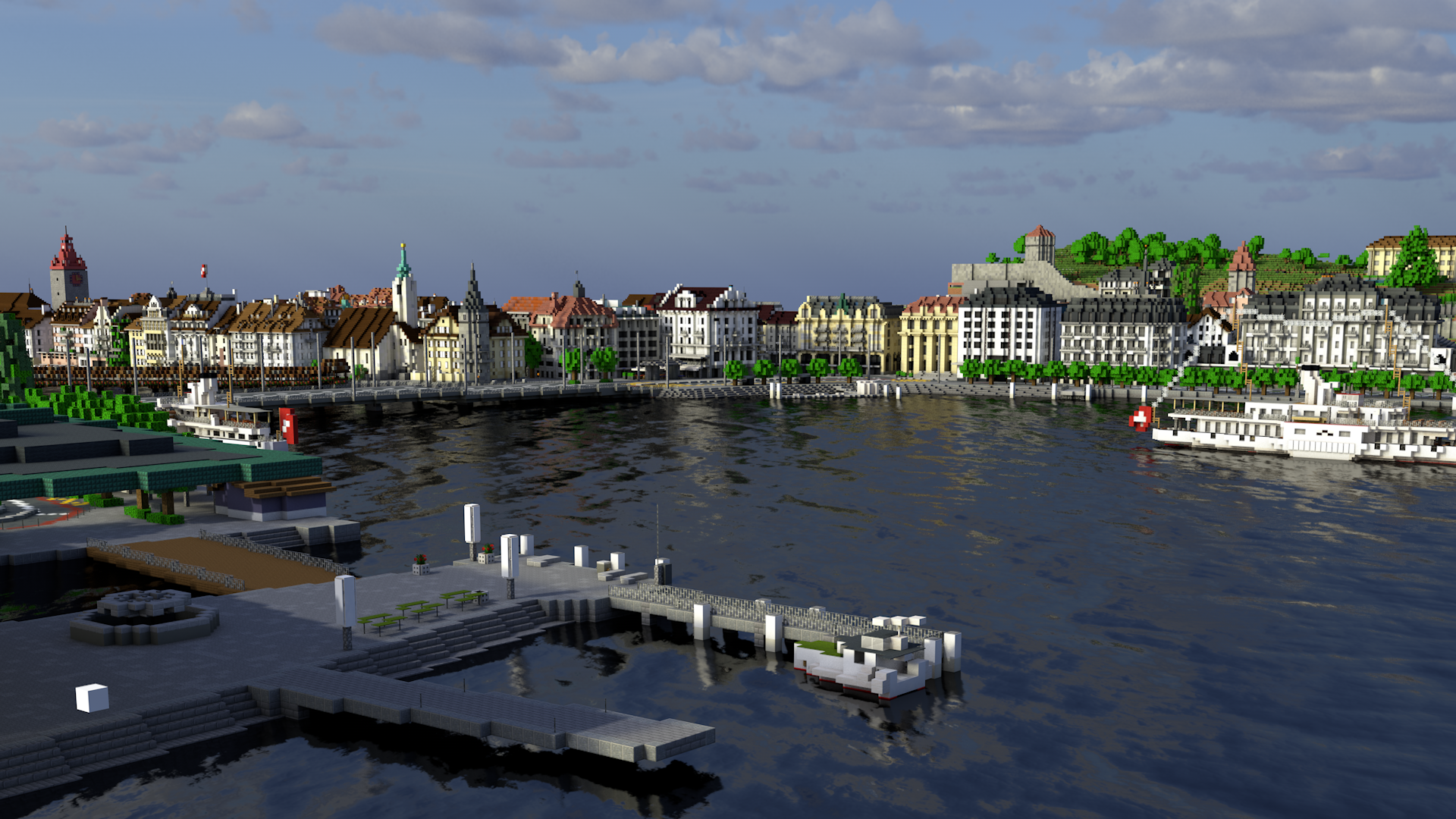 Lucerne Switzerland City Harbor HD Wallpaper