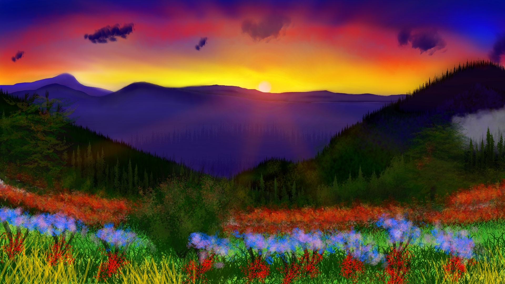 nature, digital painting, landscape HD Wallpaper