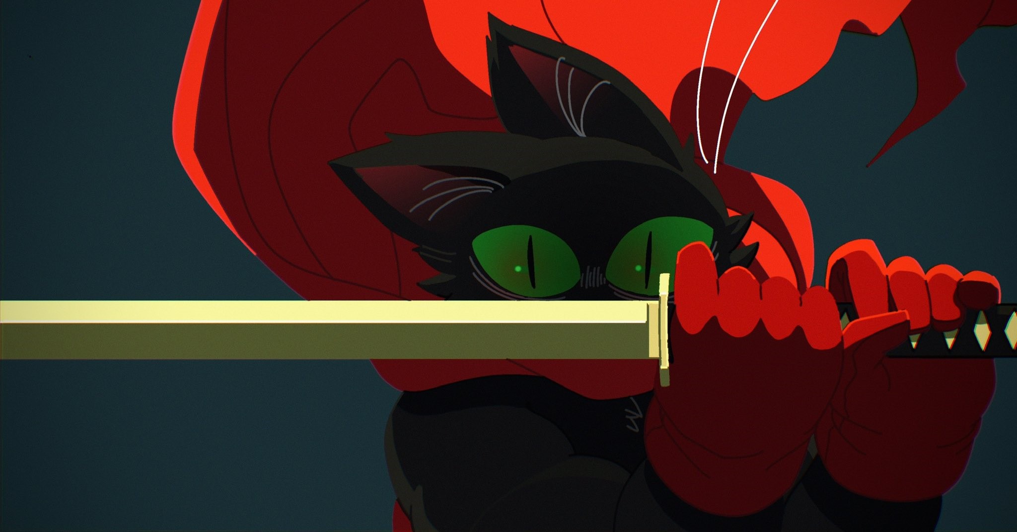 sword, katana, cape, gloves, Sheriff Mao Mao, feline, Anthro, Vetiver N, Mao Mao HD Wallpaper