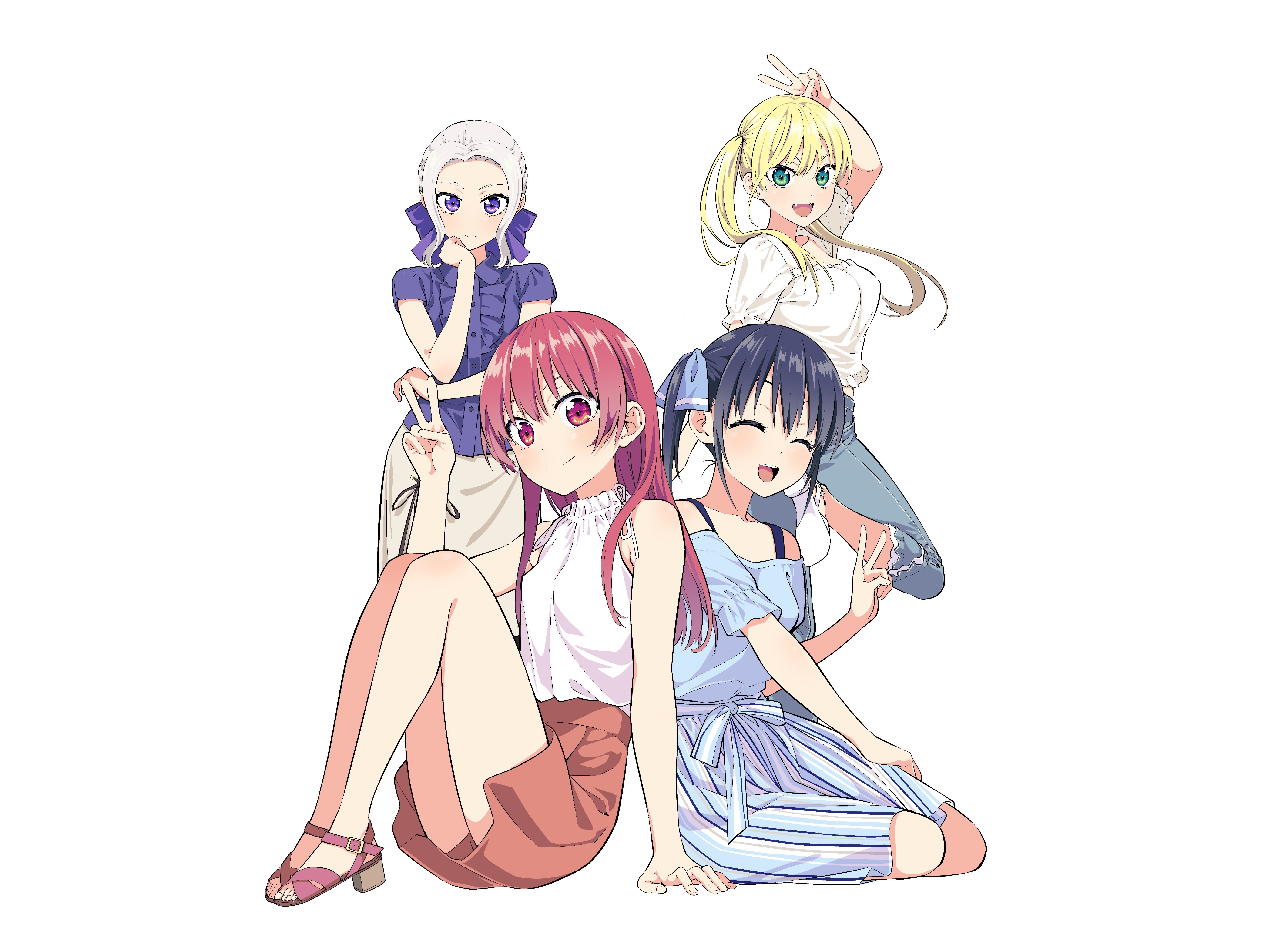 Saki Saki, Shino Kiryuu, Nagisa Minase, Rika Hoshizaki HD Wallpaper