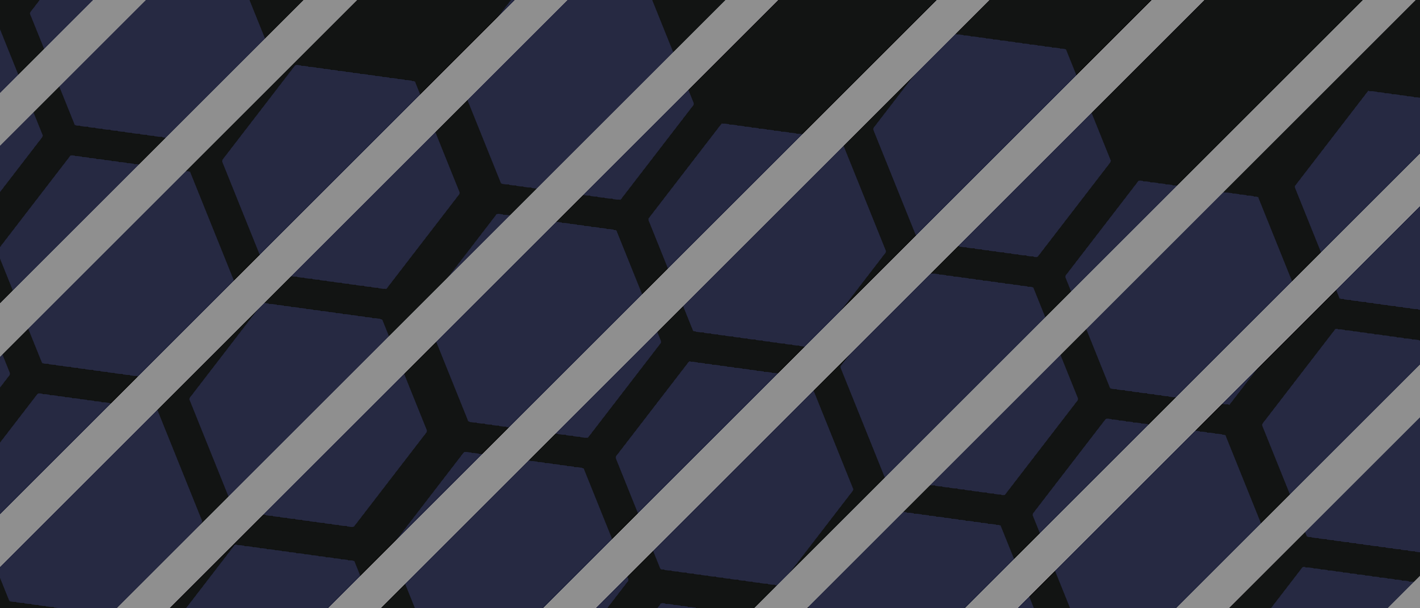 Diagonal gray stripes over a dark blue hexagon pattern HD Wallpaper