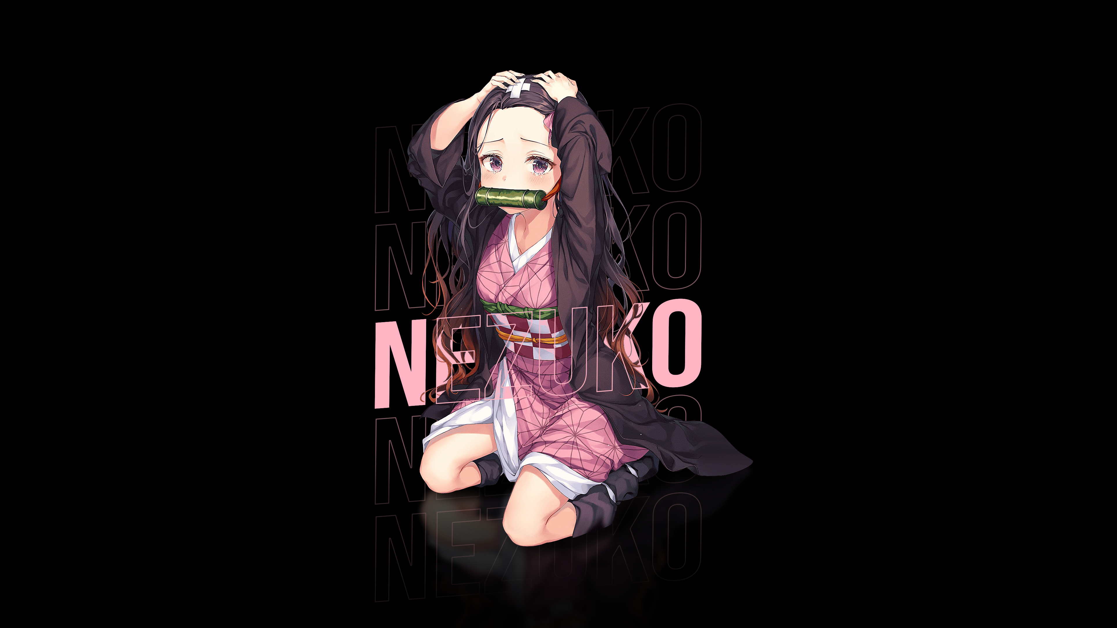 4K, Kimetsu no Yaiba, anime girls, Kamado Nezuko HD Wallpaper