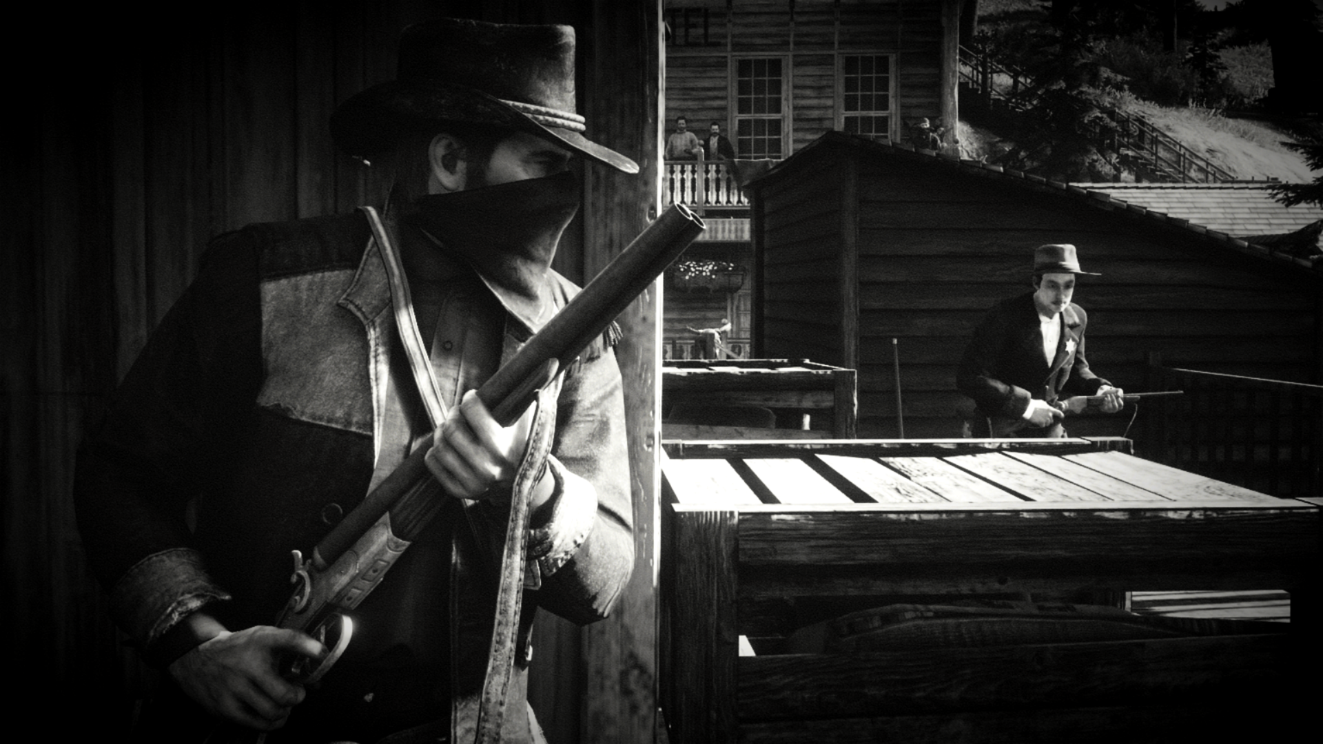 video games, low saturation, video game man, Rockstar Games, shotgun, screen shot, protagonist, Arthur Morgan, video game characters, Red Dead Redemption 2 HD Wallpaper