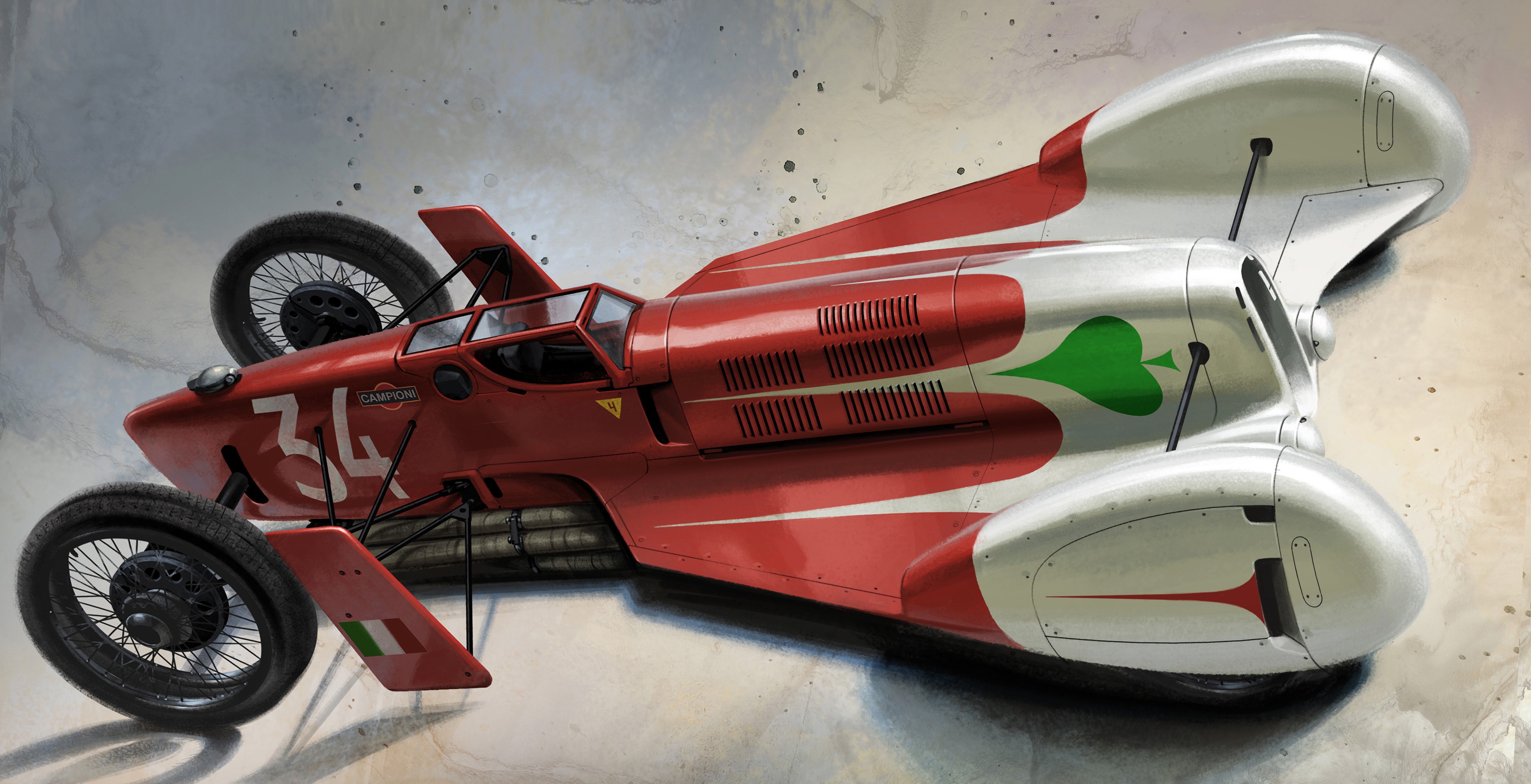 4K, John Frye, ArtStation, artwork, red cars, car, vehicle HD Wallpaper