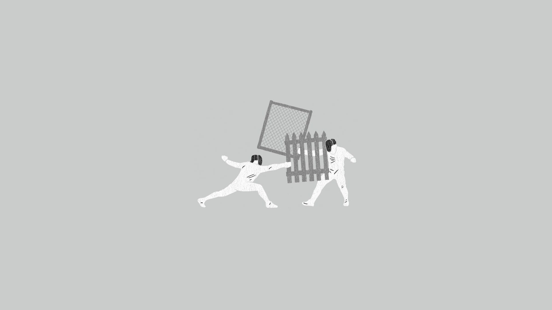 fencing (sport), simple, fence, humor HD Wallpaper