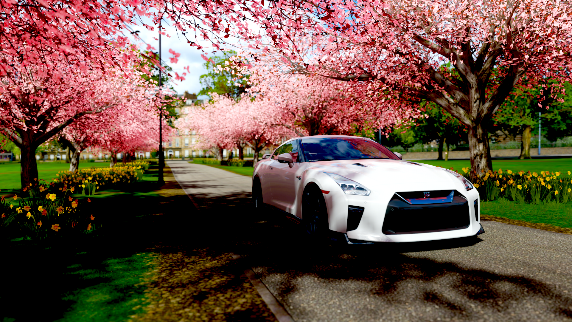 video games, GTR R33, vehicle, screen shot, white cars, car, Forza Horizon 4 HD Wallpaper