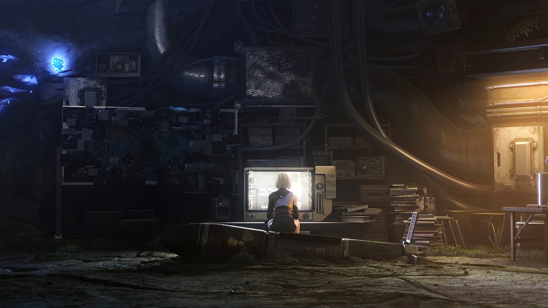 women, behind, futuristic HD Wallpaper