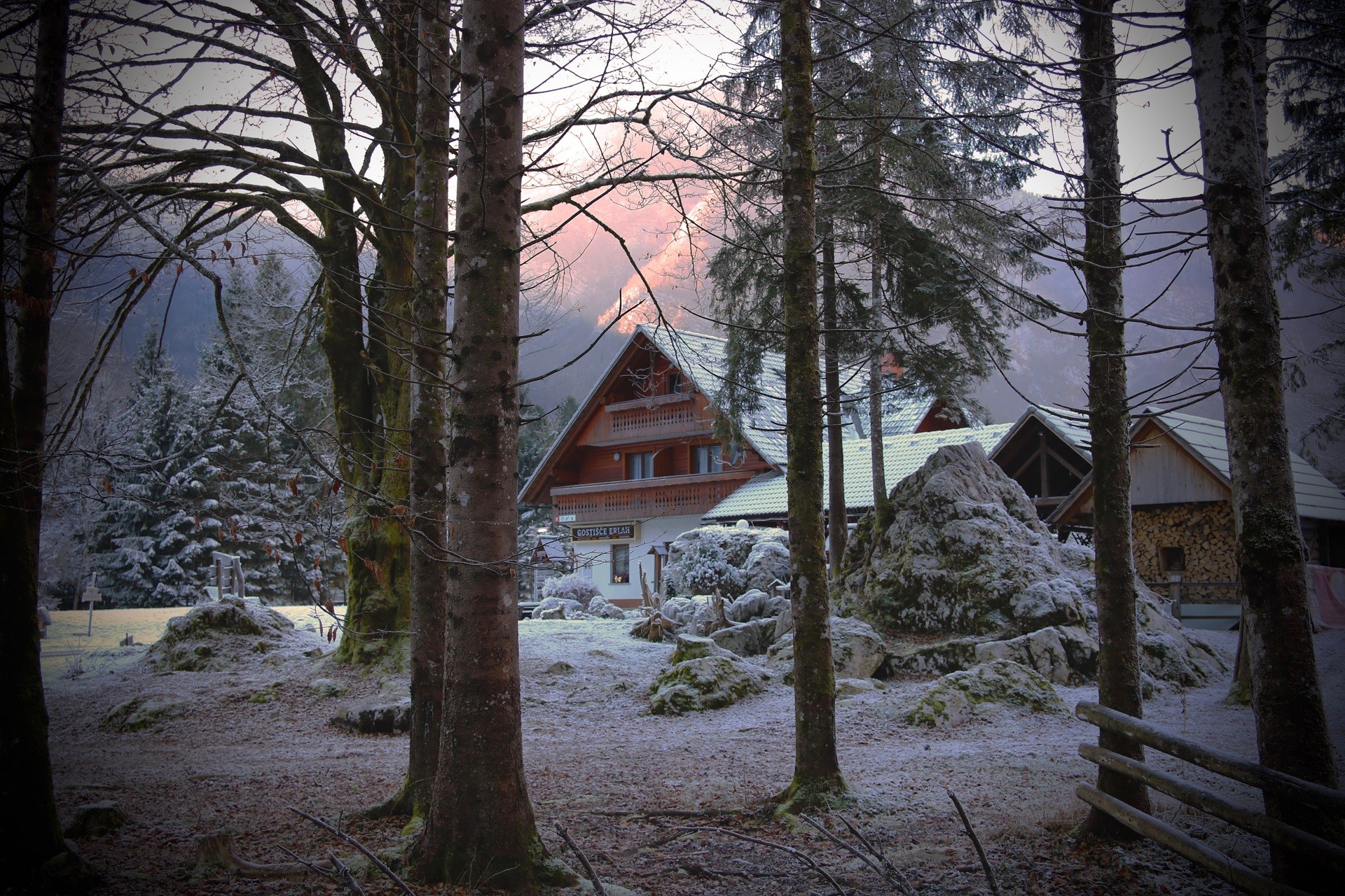 winter, house, nature, snow HD Wallpaper