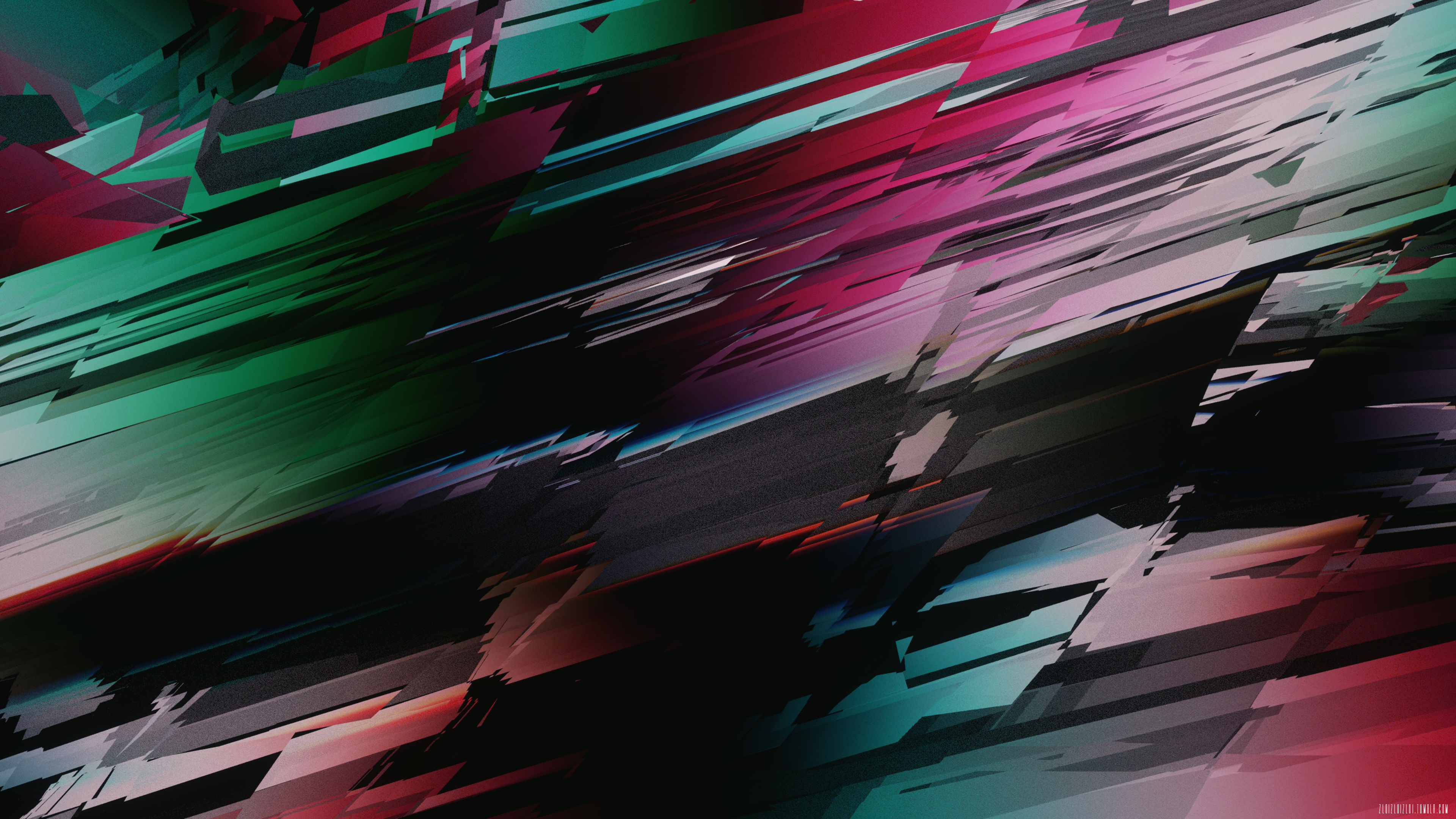 4K, Cinema 4D, abstract, 3D Abstract, glitch art HD Wallpaper