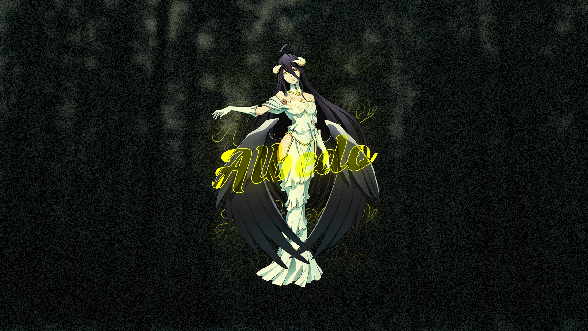 horns, fantasy girl, standing, anime girls, long hair, Albedo (OverLord), Overlord (anime) HD Wallpaper