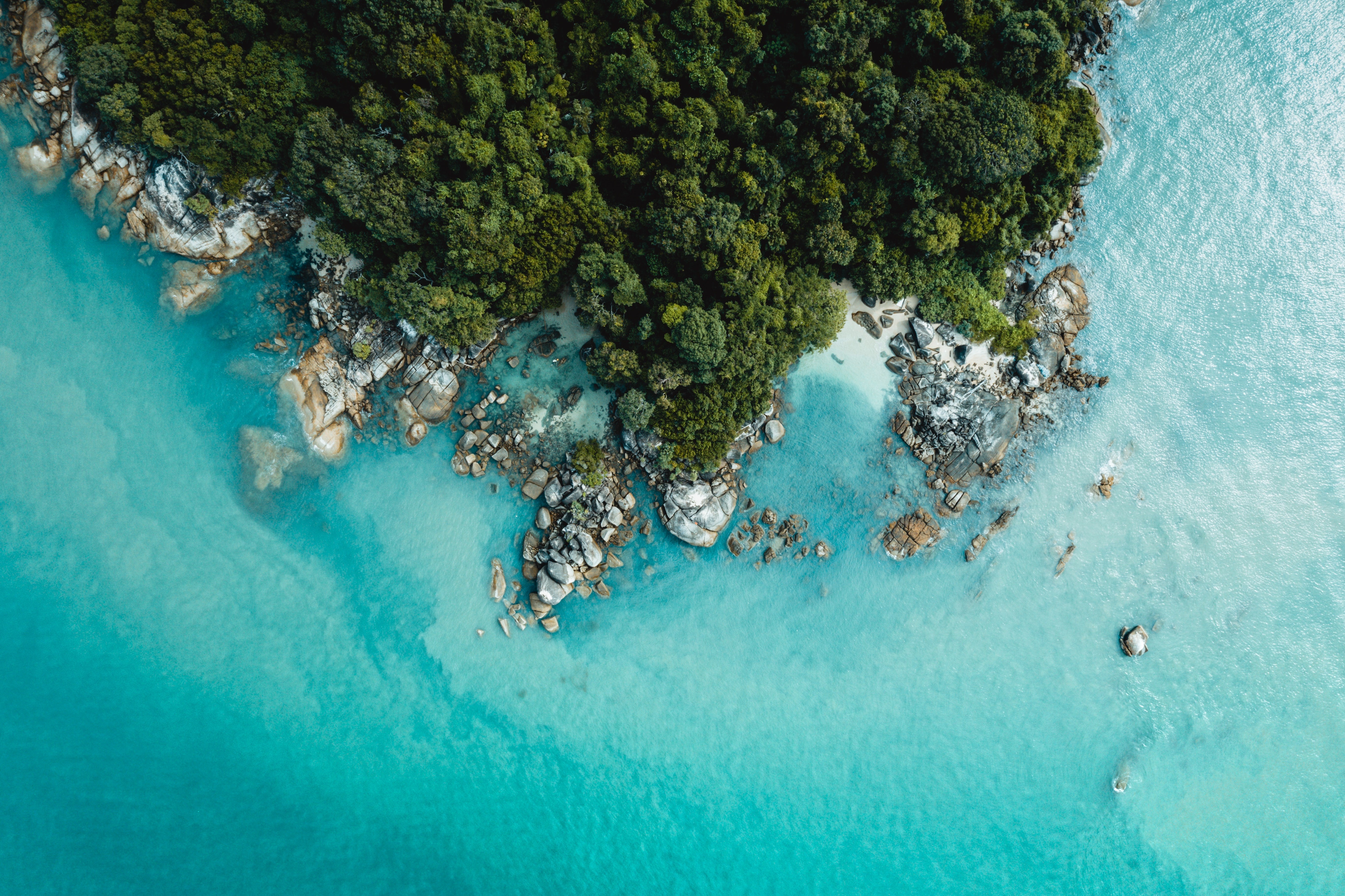 4K, aerial view, trees, nature, Langkawi HD Wallpaper