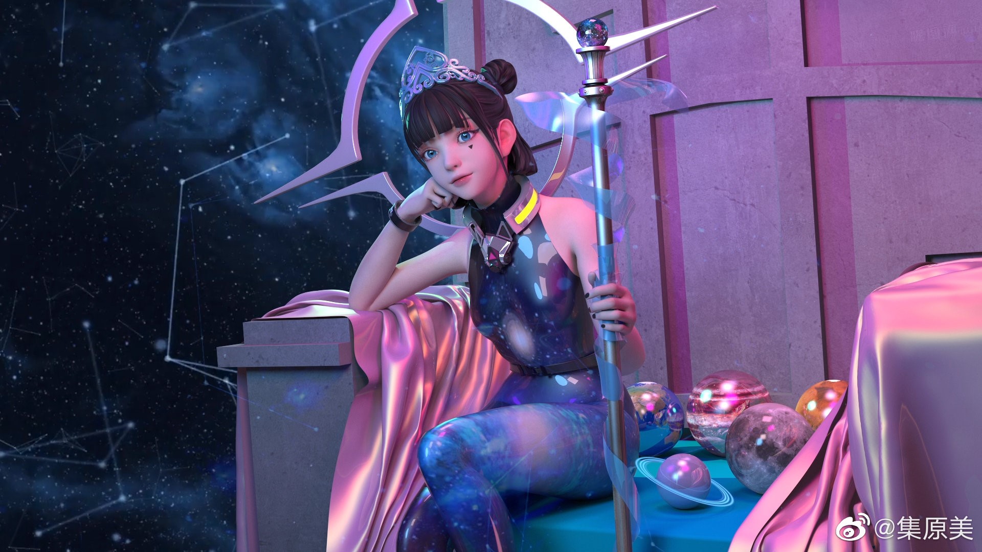 JYANME, throne, constellations HD Wallpaper