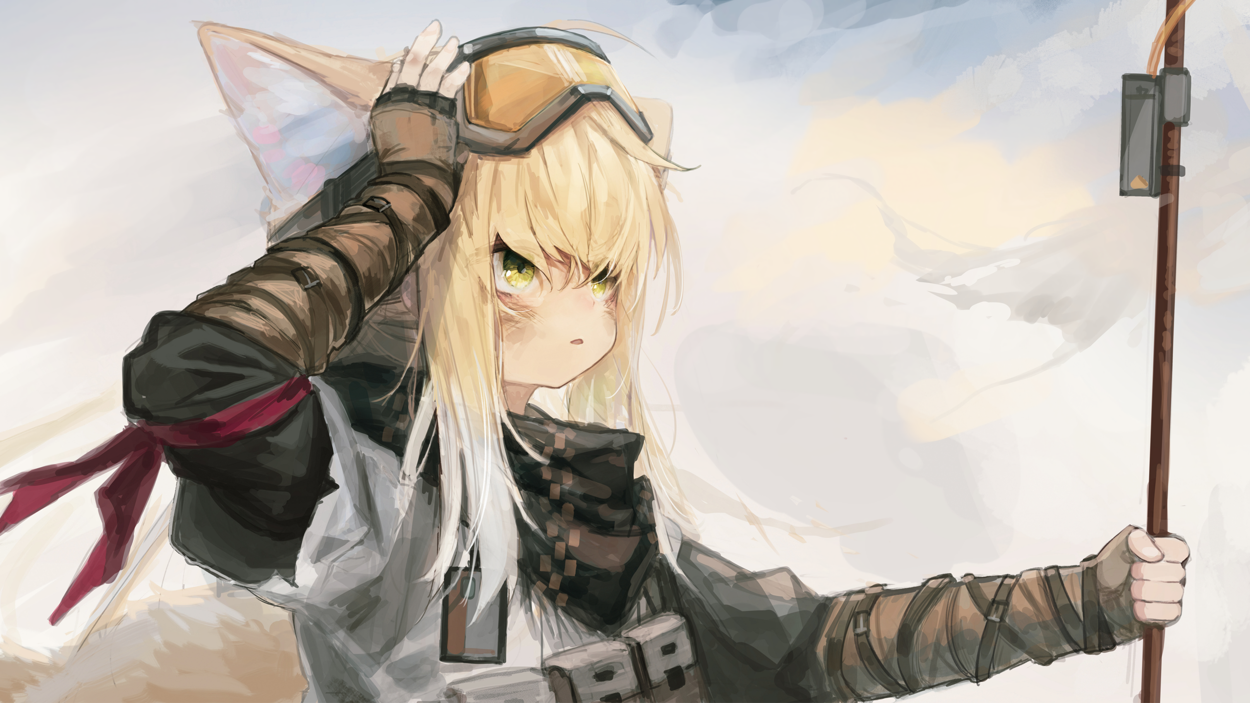Timitarcat, Arknights, blonde, fox girl, anime girls, Suzuran (Arknights), animal ears, anime HD Wallpaper