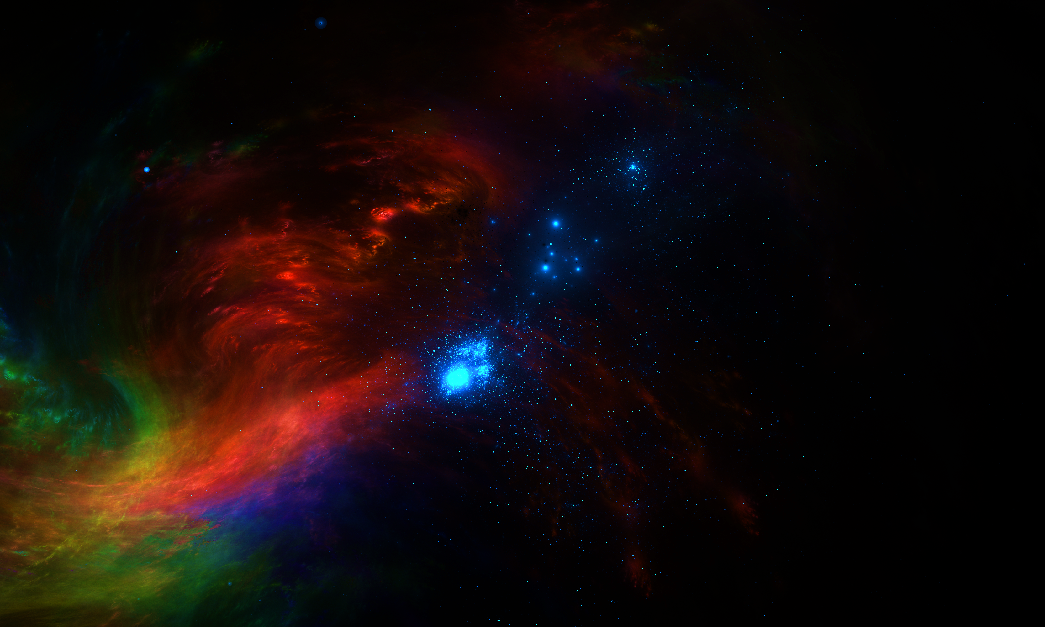colorful, stars, galaxy, universe, Photoshop, render, digital art HD Wallpaper