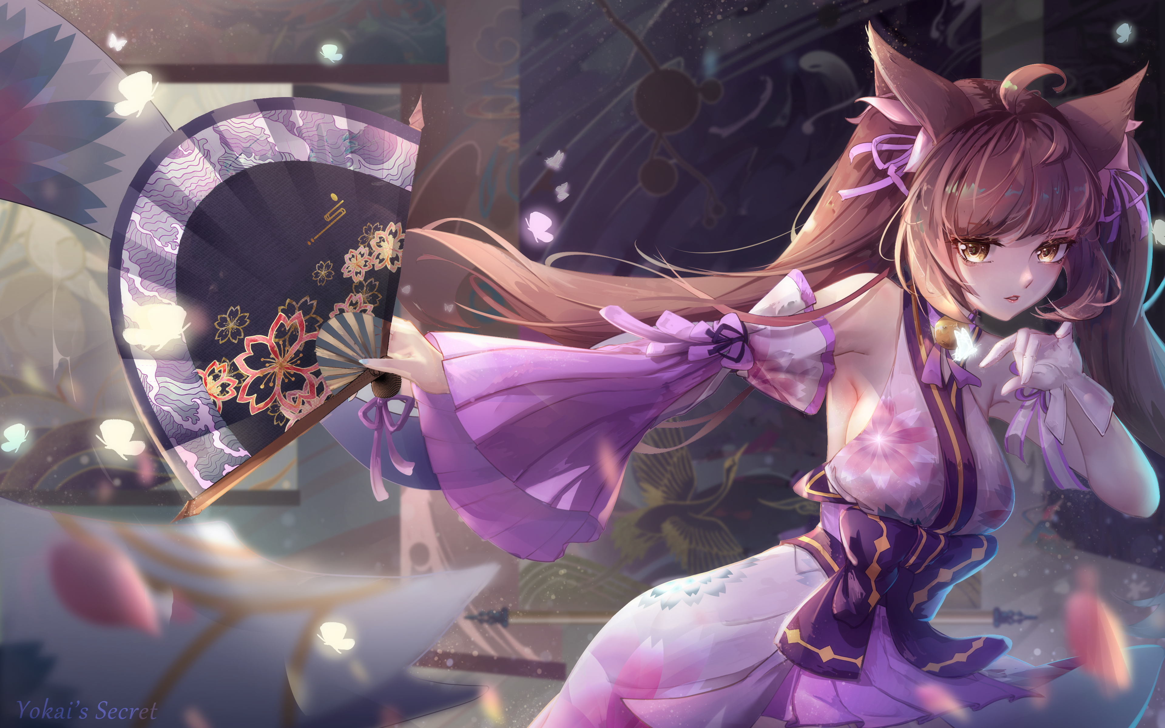 4K, game characters, anime girls, brunette, animal ears HD Wallpaper