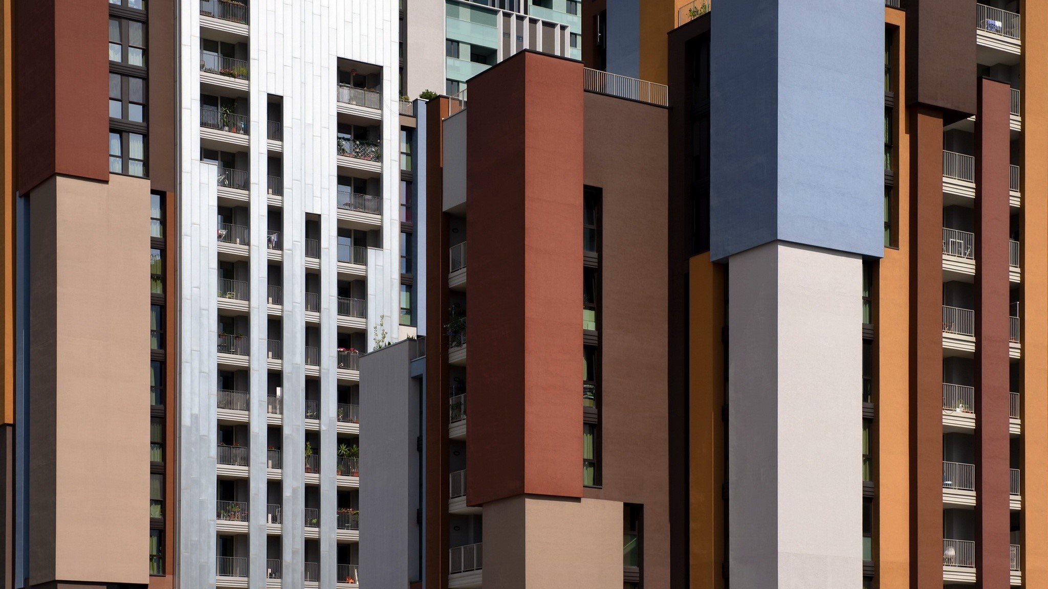 house, city, architecture, window, balcony, building HD Wallpaper