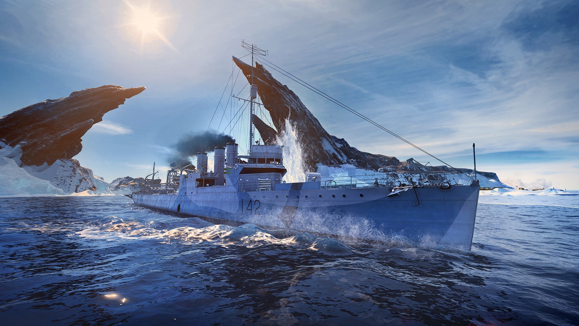 ocean battle, Destroyer, World of Warships, eagle HD Wallpaper