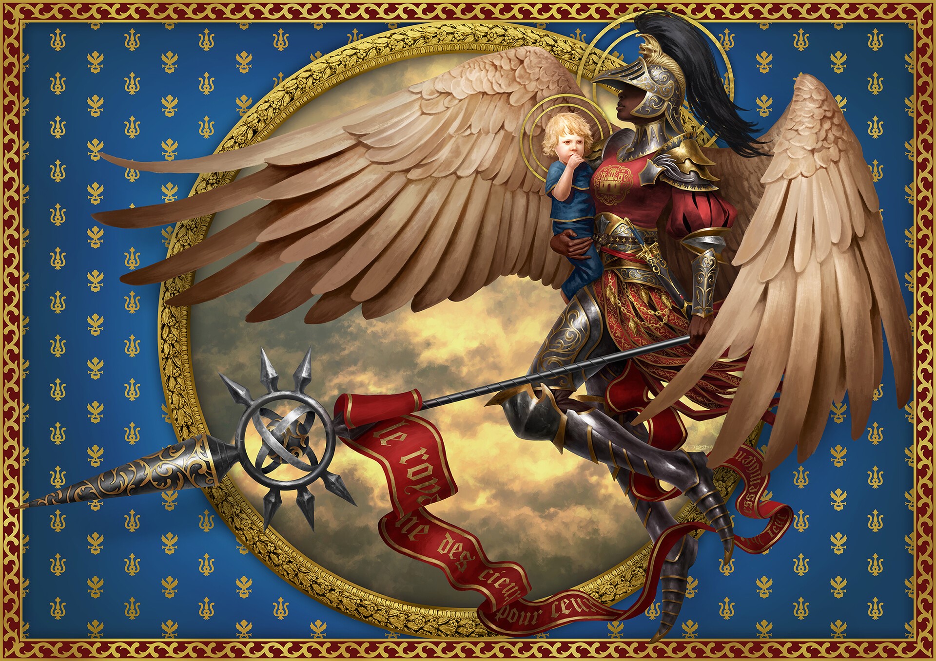 wings, angel, Bastien Jez, fantasy art, artwork HD Wallpaper
