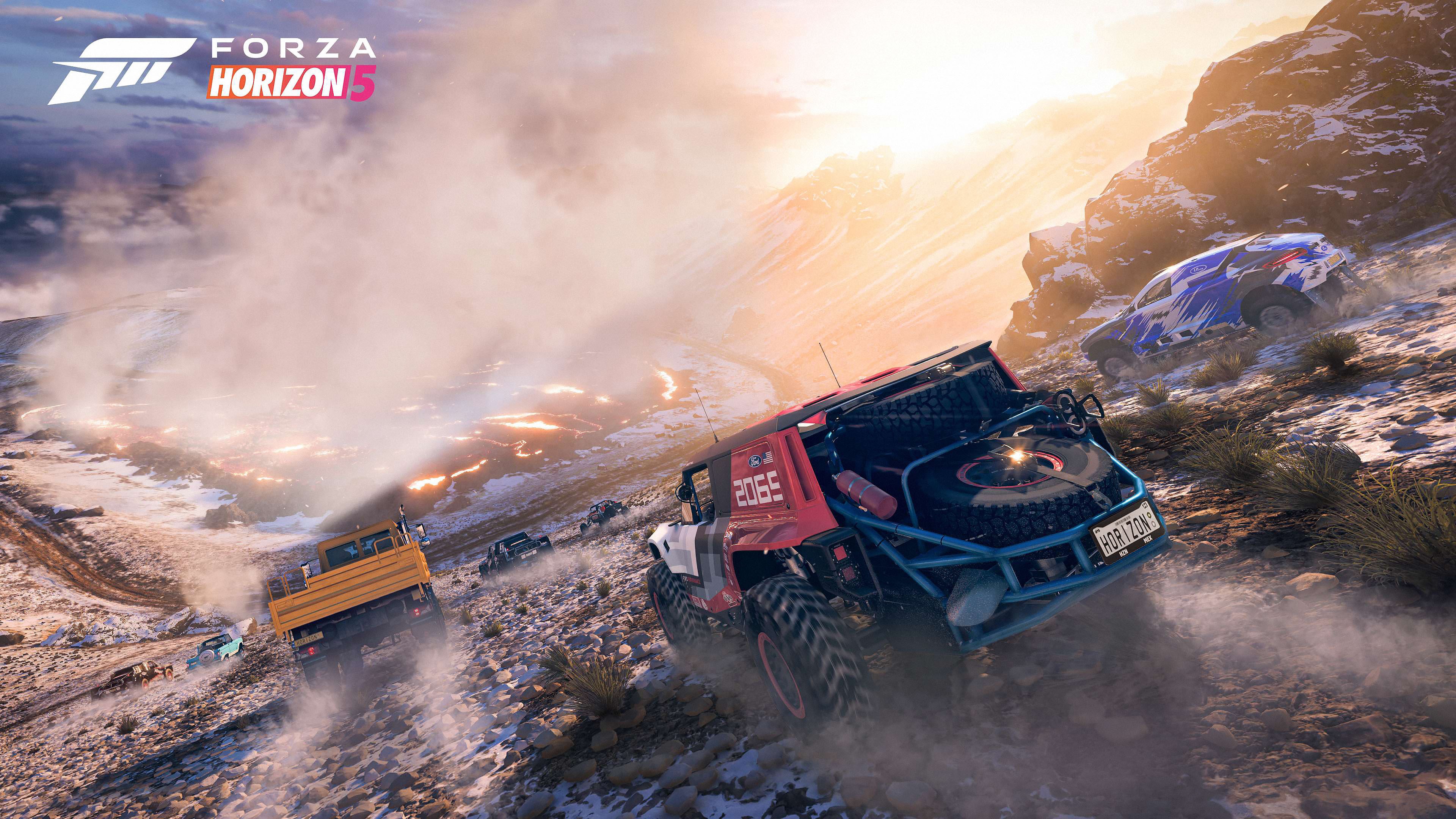 4K, video games, racing, Forza Horizon 5, volcano, car, Mexico, vehicle HD Wallpaper