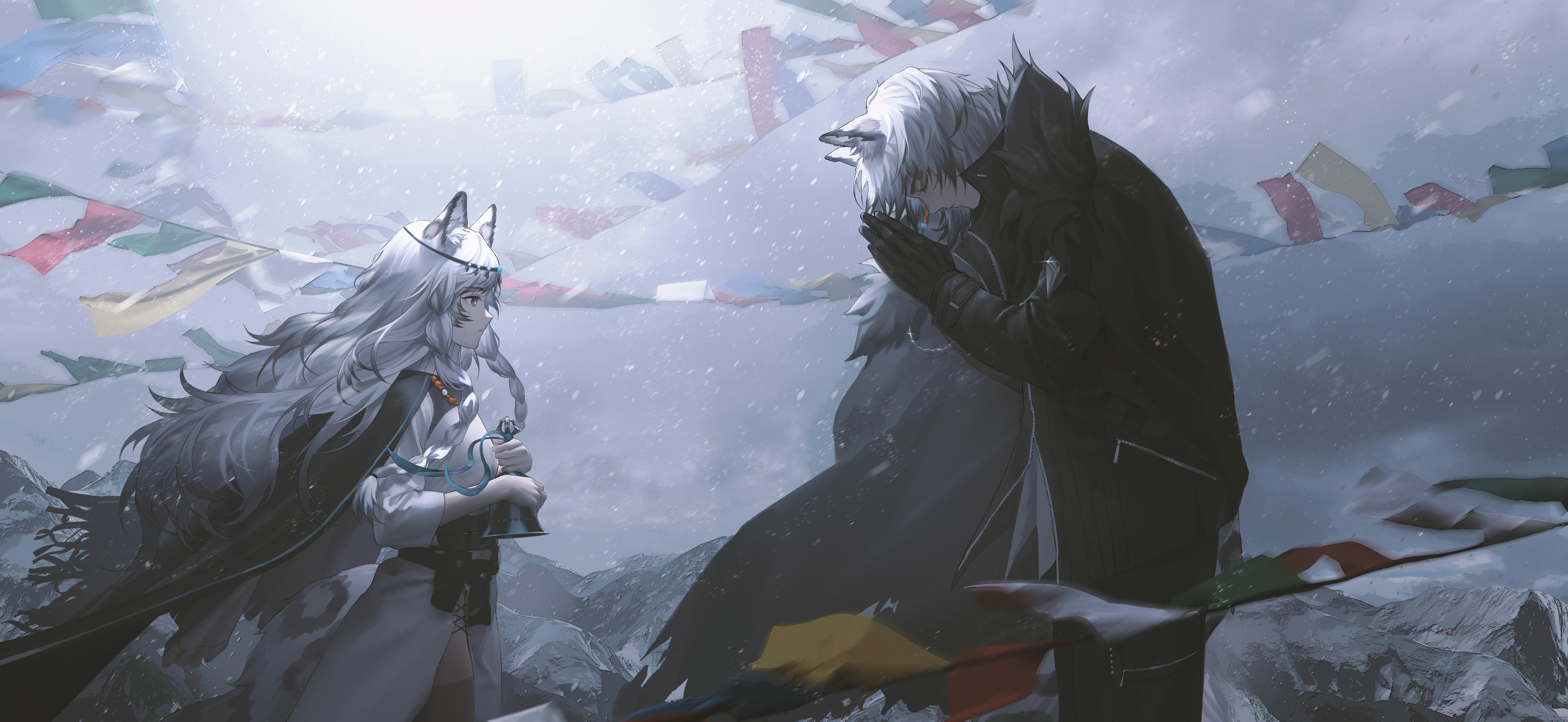 4K, anime girls, Pramanix (Arknights), Homutan, anime, Arknights HD Wallpaper