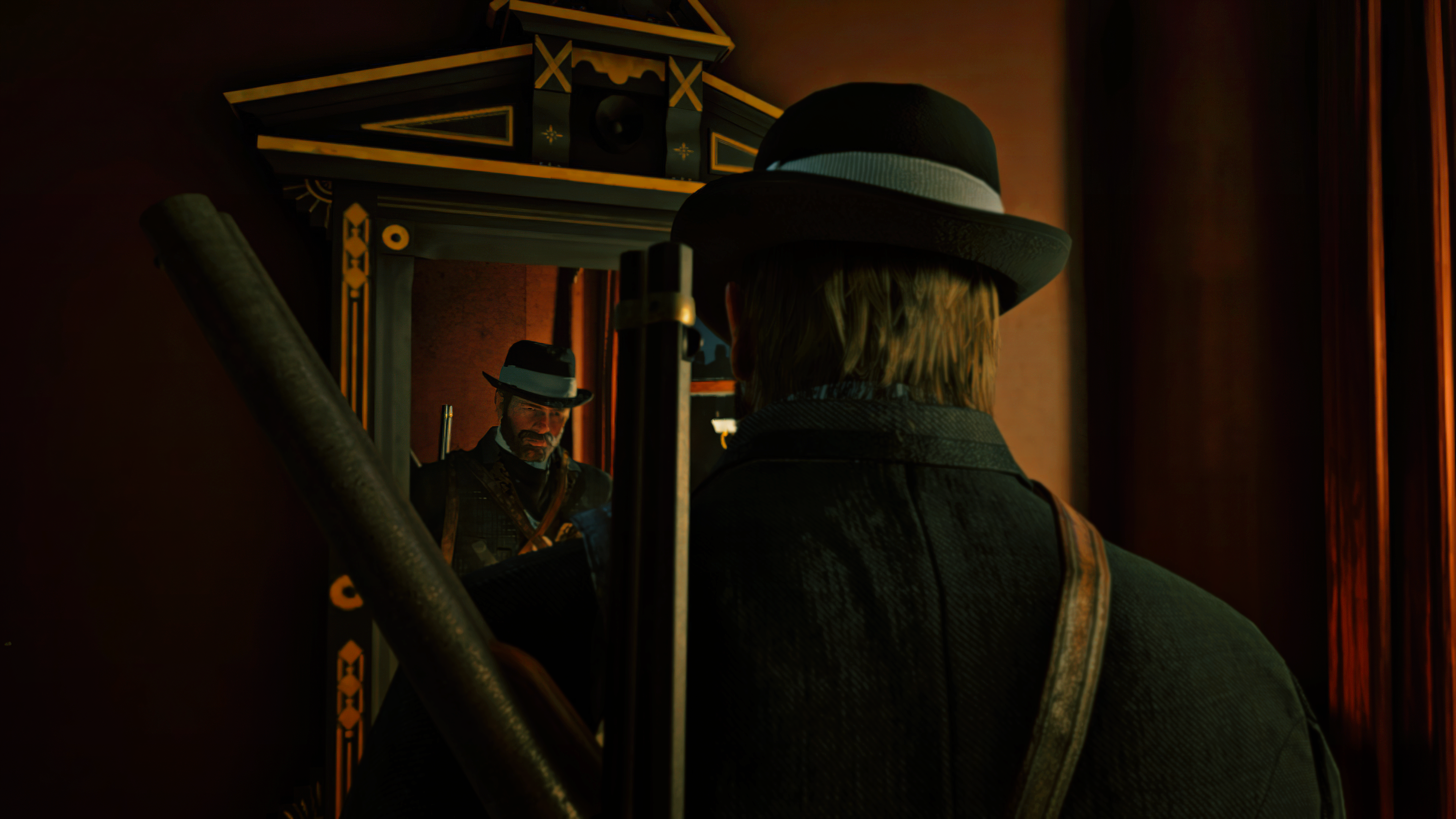 4K, Red Dead Redemption 2, Arthur Morgan, eyes, mirror HD Wallpaper