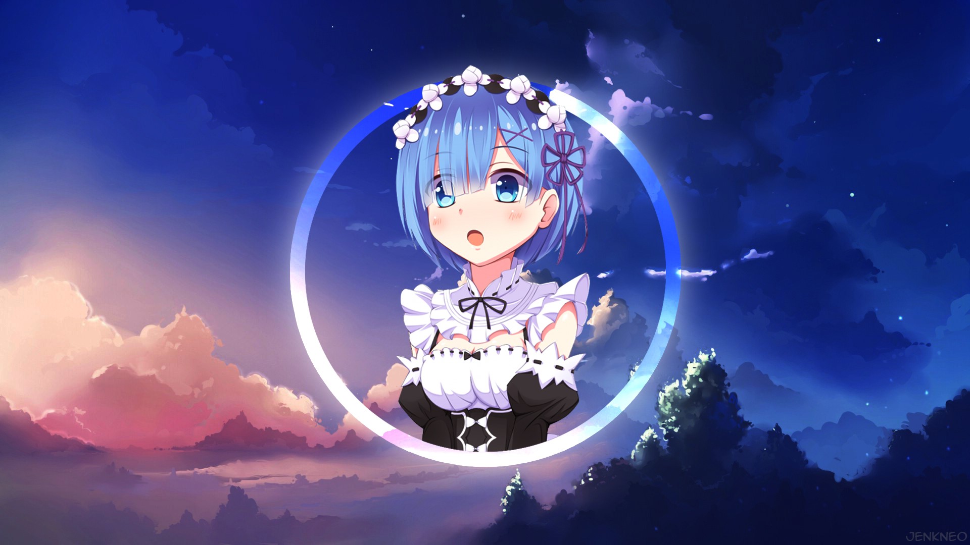 anime, picture-in-picture, Rem (Re: Zero), Re:Zero Kara Hajimeru Isekai Seikatsu, anime girls HD Wallpaper
